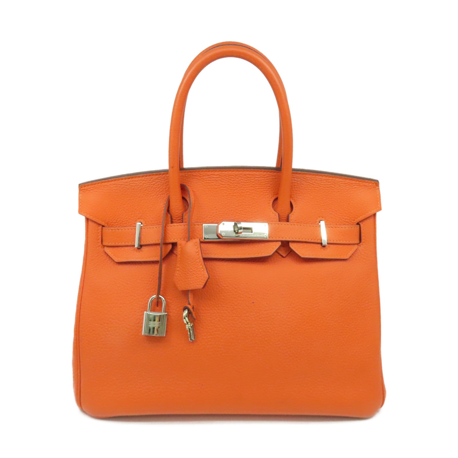 HERMES 【激減優惠】Togo Birkin 30 Hand Bag銀扣手挽袋Feu/火焰橘色