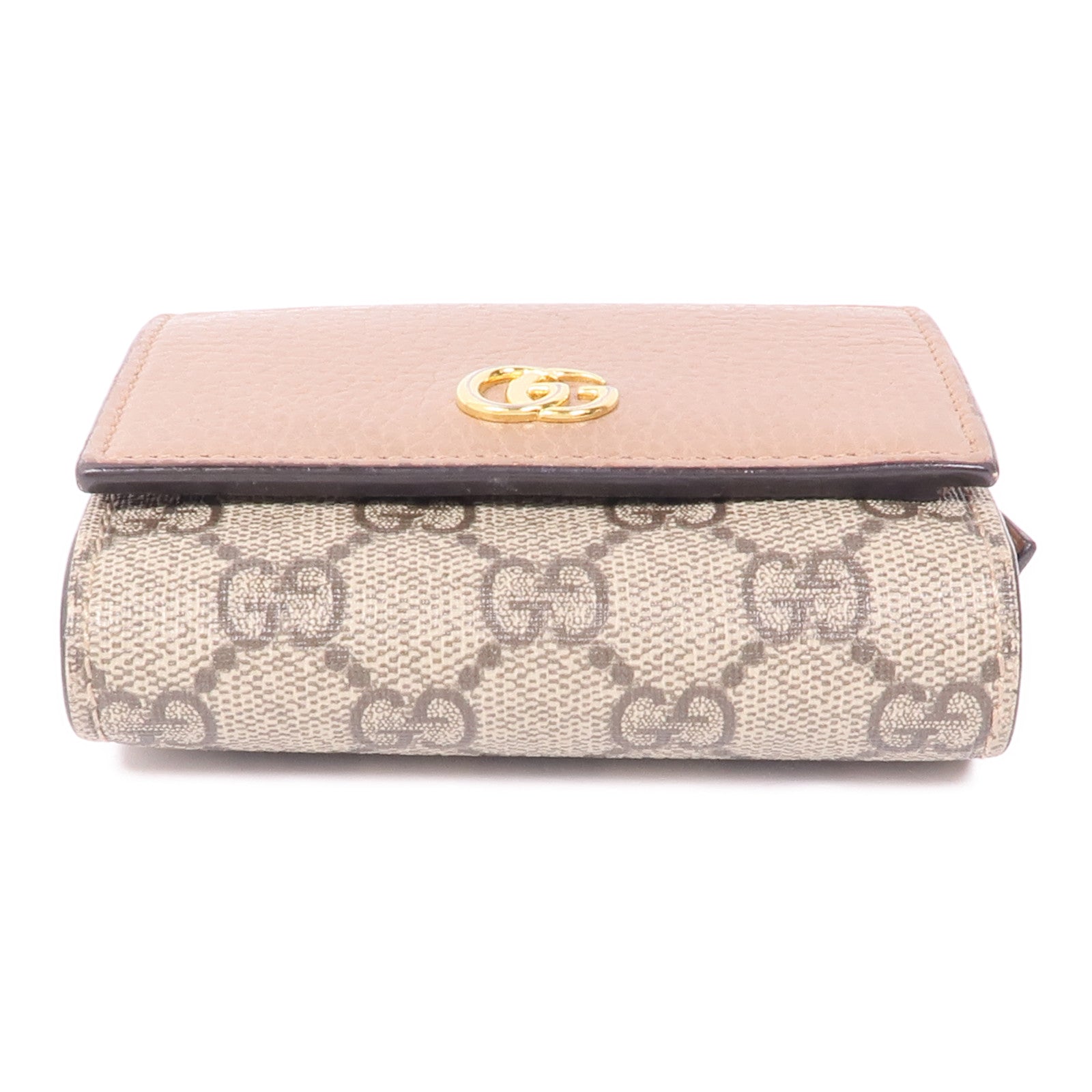 GUCCI GG GHW Wallet 598587 17WAG Leather Coated Canvas Brown