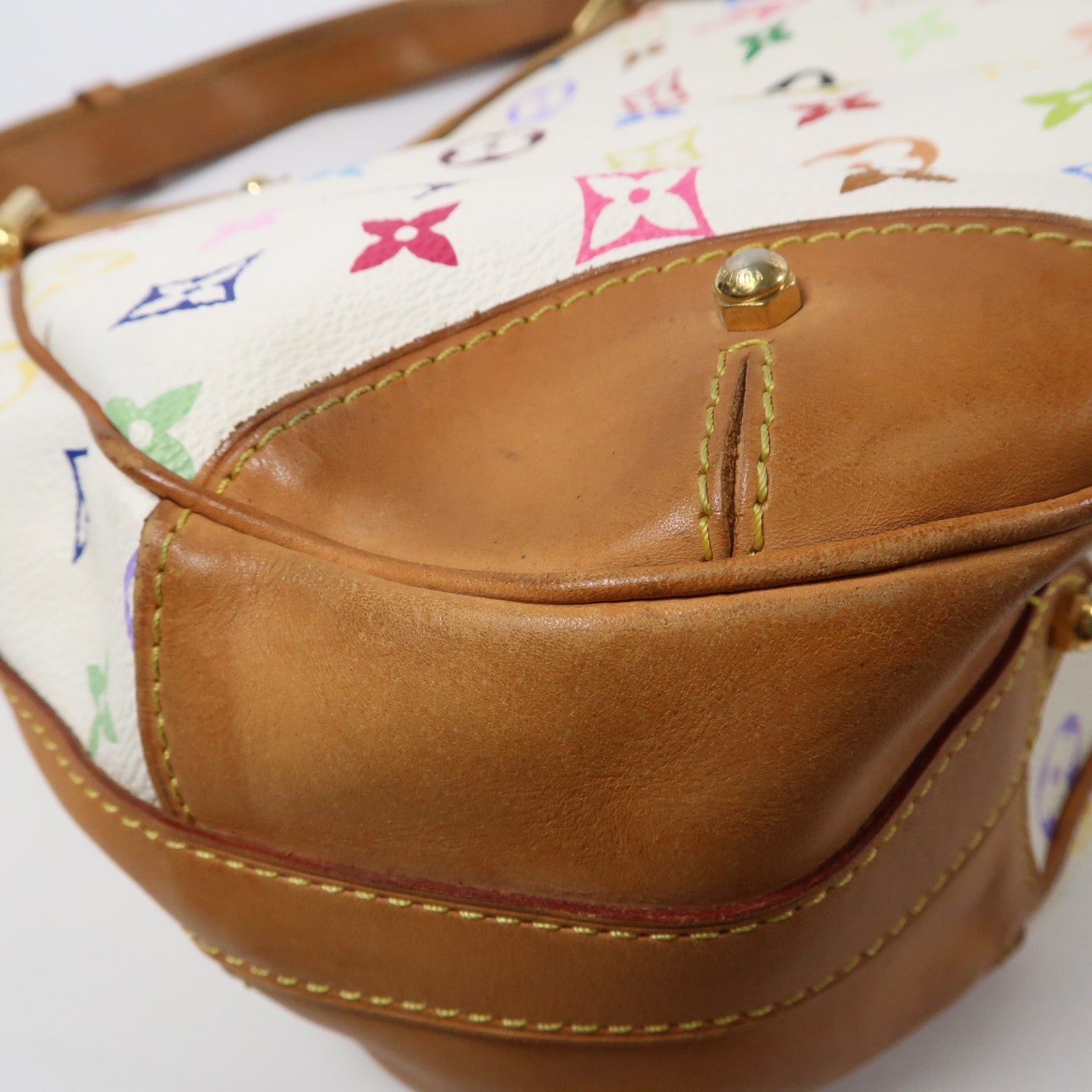LOUIS VUITTON Monogram Multicolore Greta金扣肩背袋白色