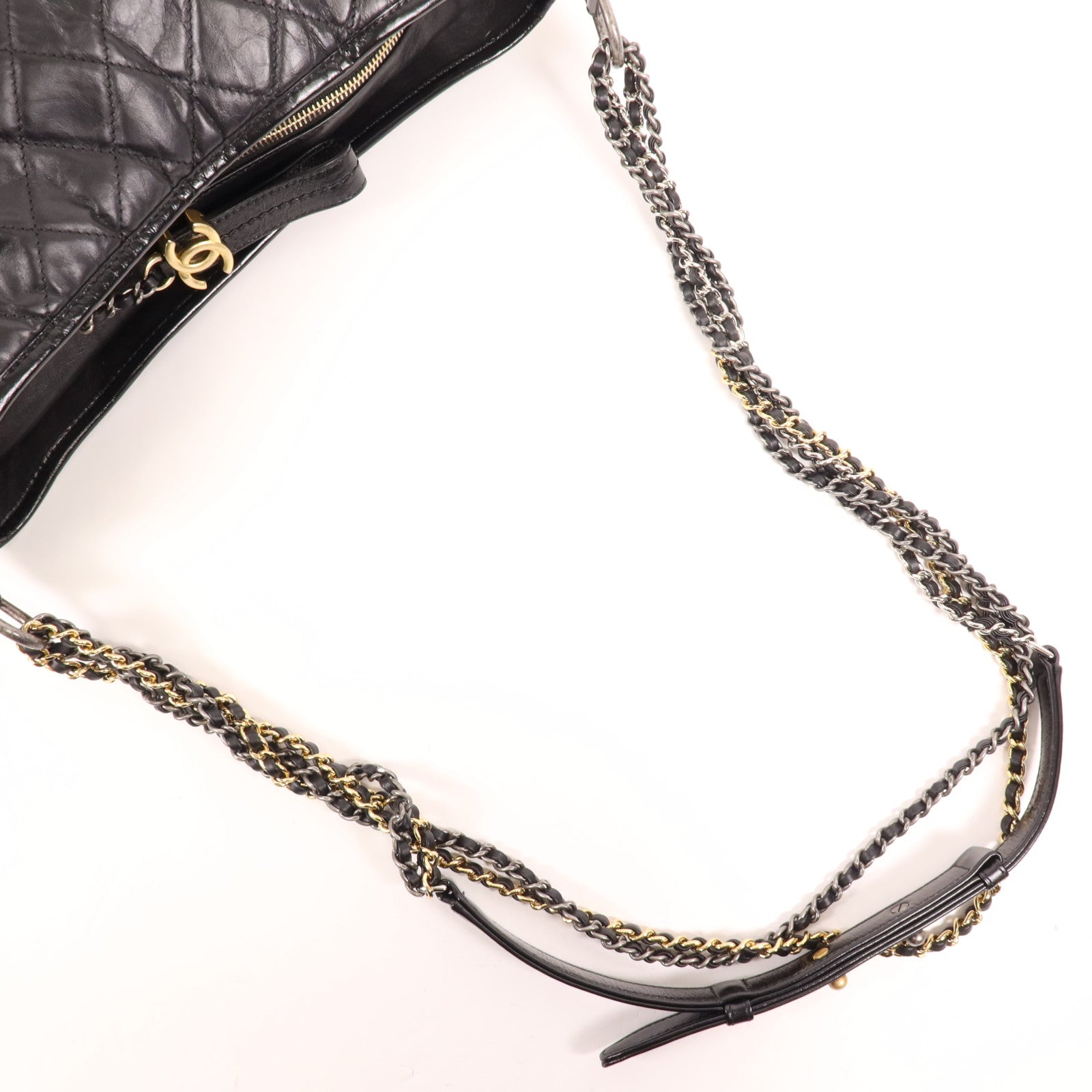 CHANEL 牛皮皮革Gabrielle Large鏈帶肩背袋