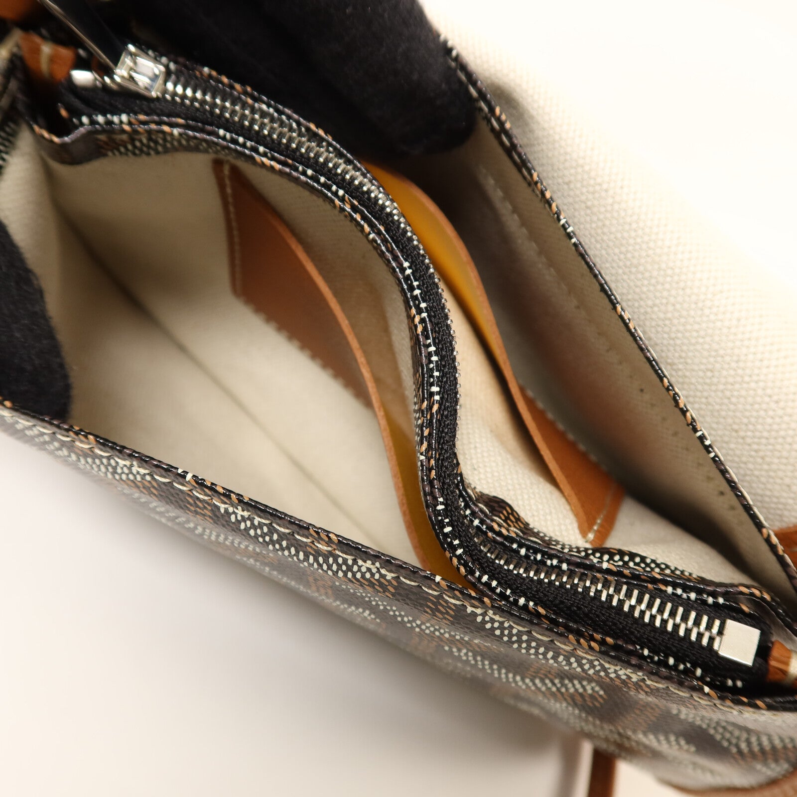 GOYARD 塗層帆布Plumet Pocket Wallet銀扣肩背袋