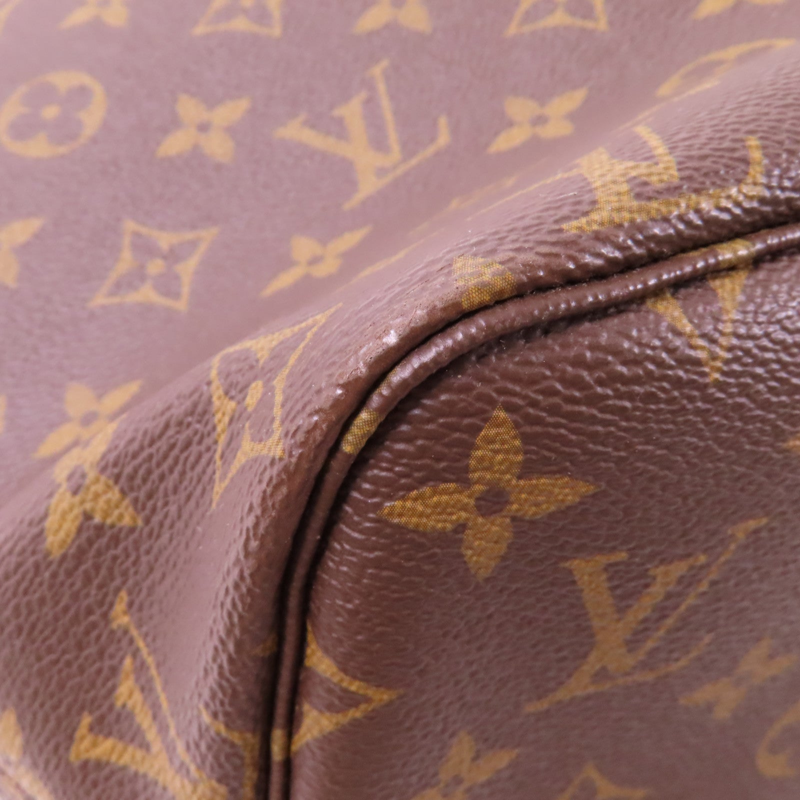 LOUIS VUITTON Monogram Neverfull MM金扣肩背袋啡色