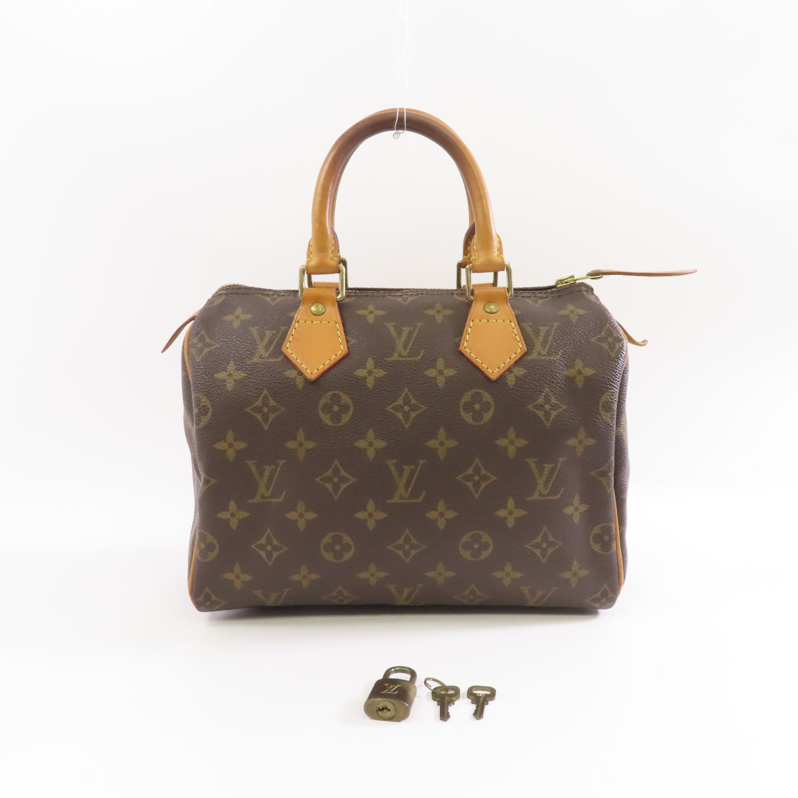 LOUIS VUITTON Monogram Speedy 25金扣手挽袋棕色