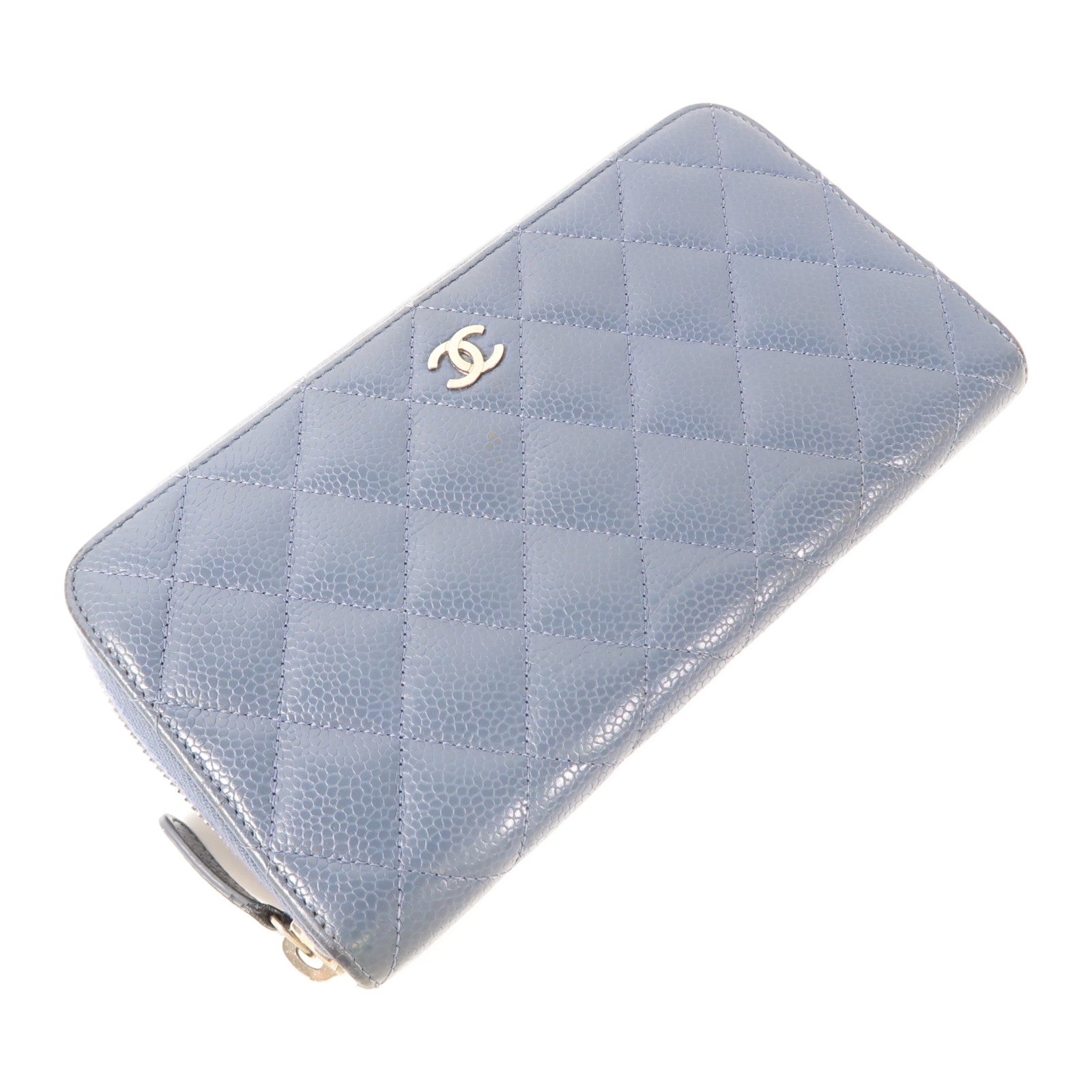 CHANEL 牛皮皮革Long Wallet銀扣長錢包