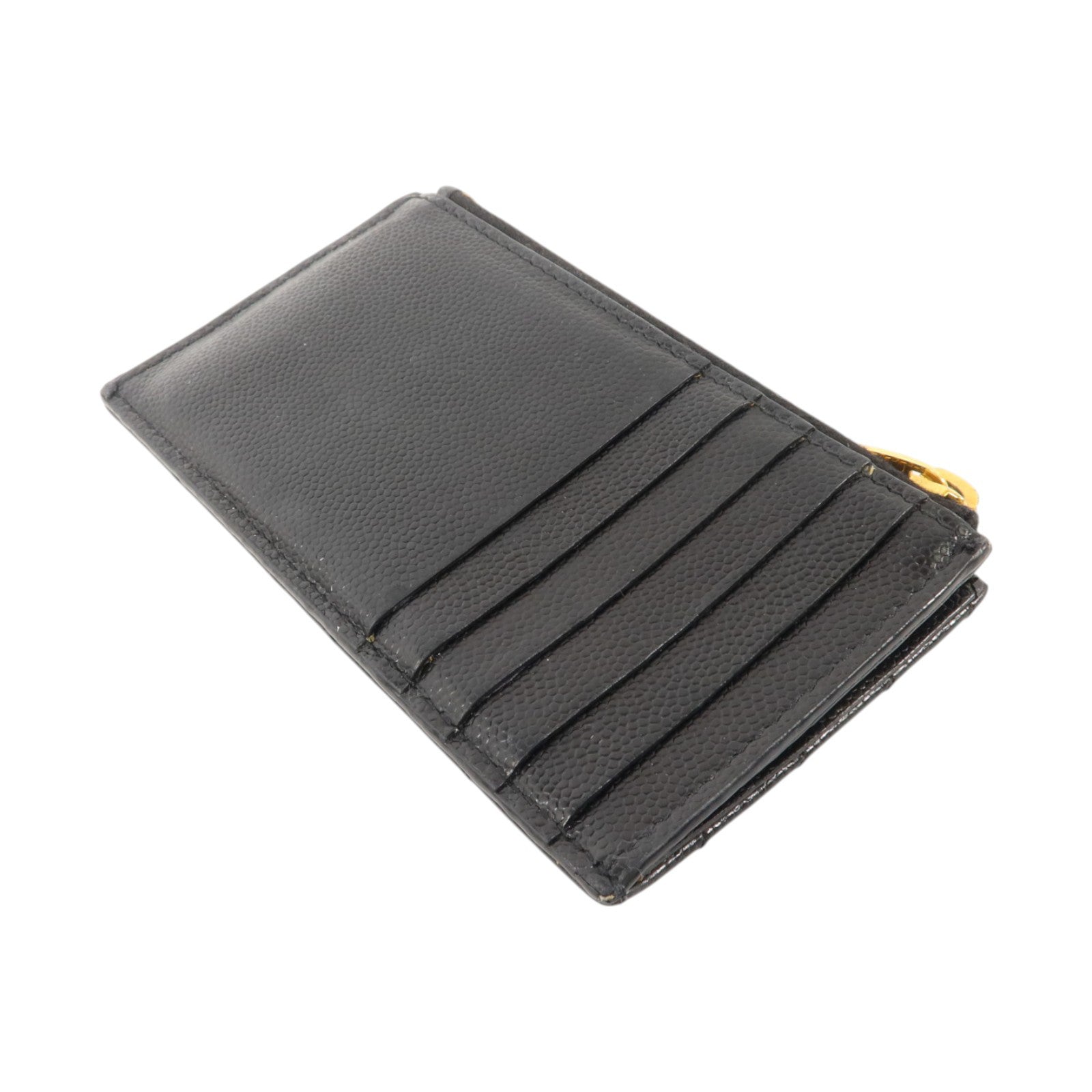 YVES SAINT LAURENT 牛皮皮革Card Case金扣卡片套