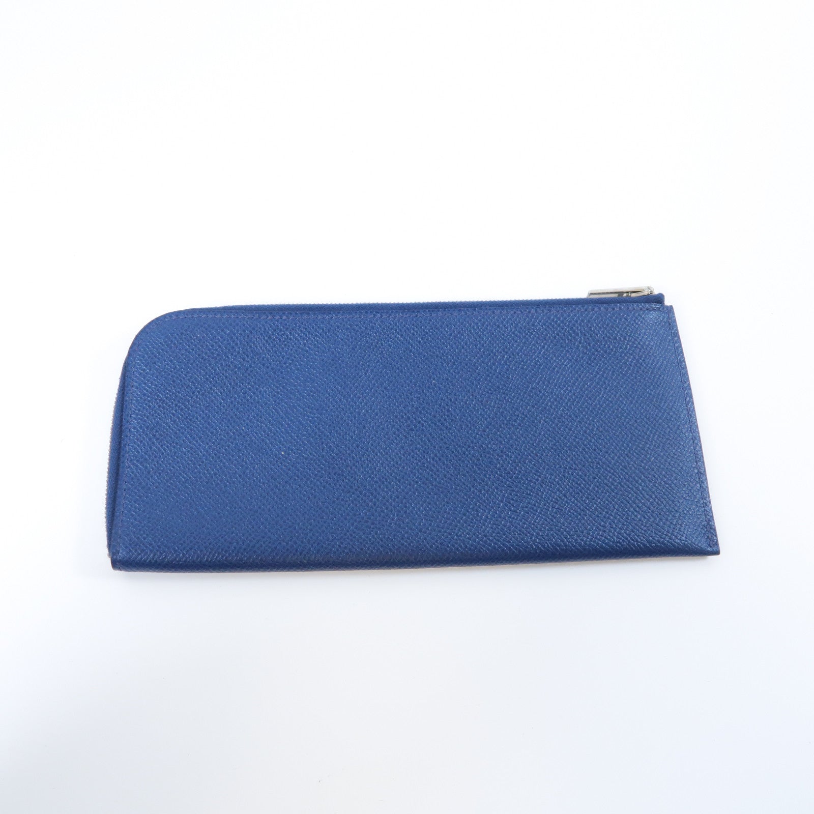 HERMES 【激減優惠】Epsom皮革Pouch Long Wallet銀扣長錢包啡色/藍色