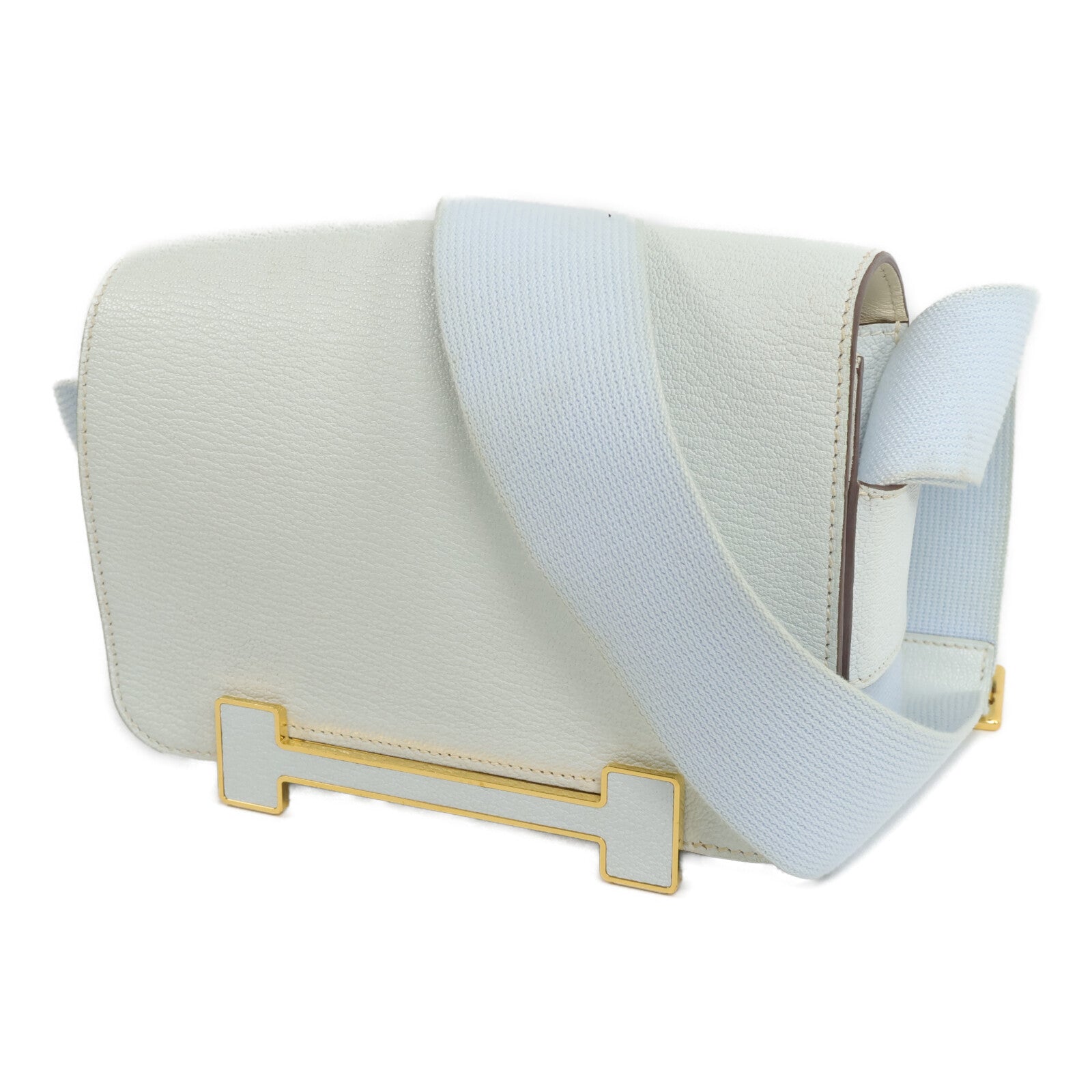 HERMES Chevre皮革Geta肩背袋Blue Brume