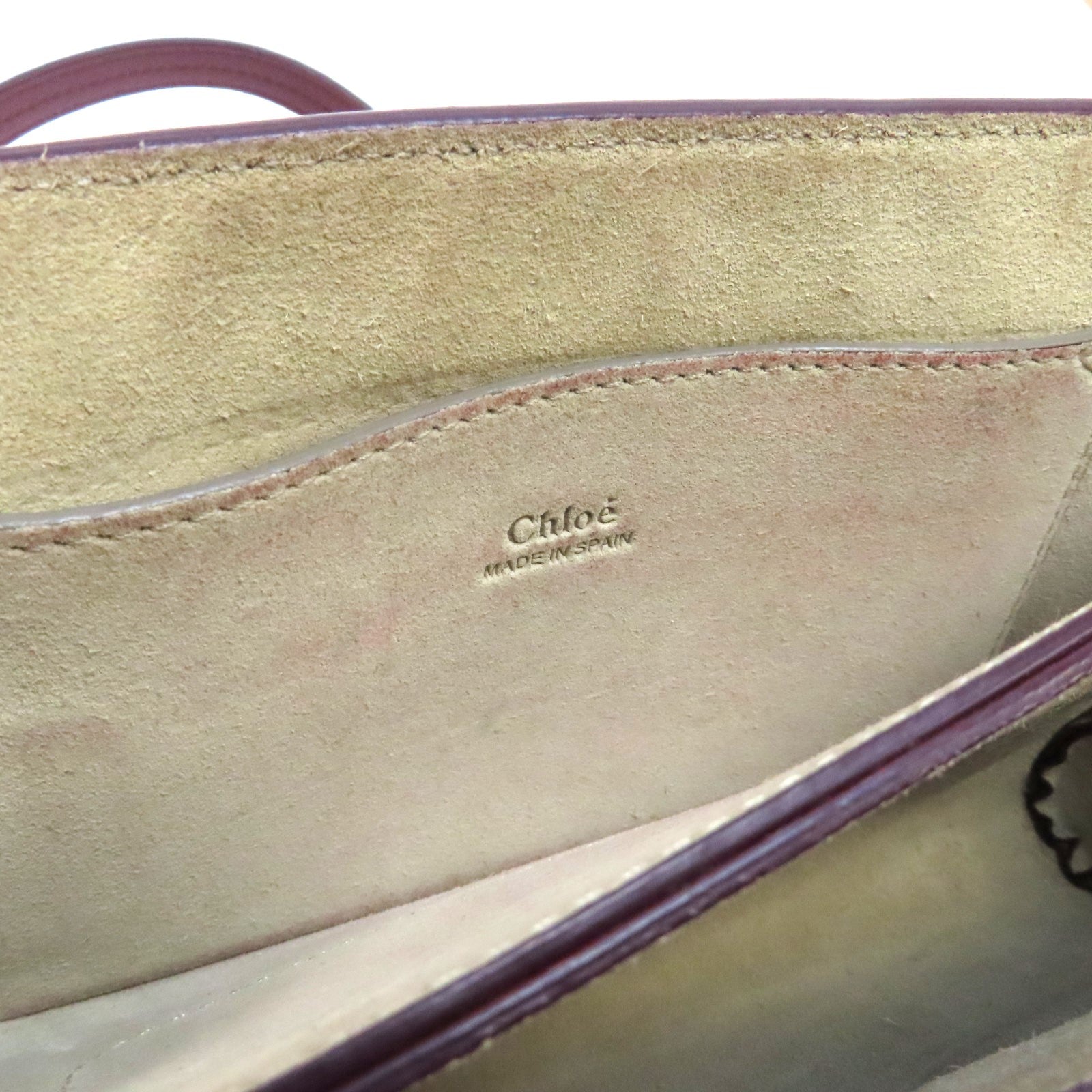 Chloe 【激減優惠】麂皮皮革/牛皮皮革Faye Shoulder Bag金扣肩背袋紅色