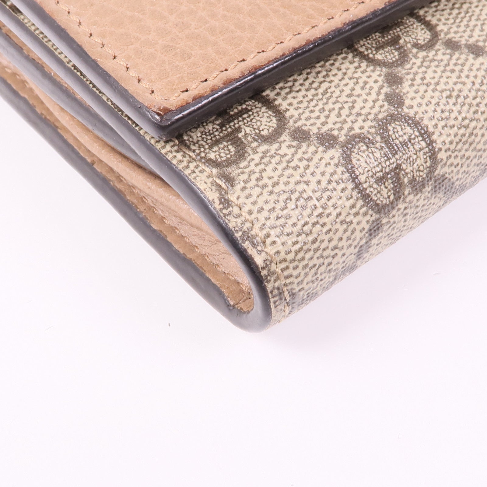 GUCCI 皮革/塗層帆布Wallet金扣錢包