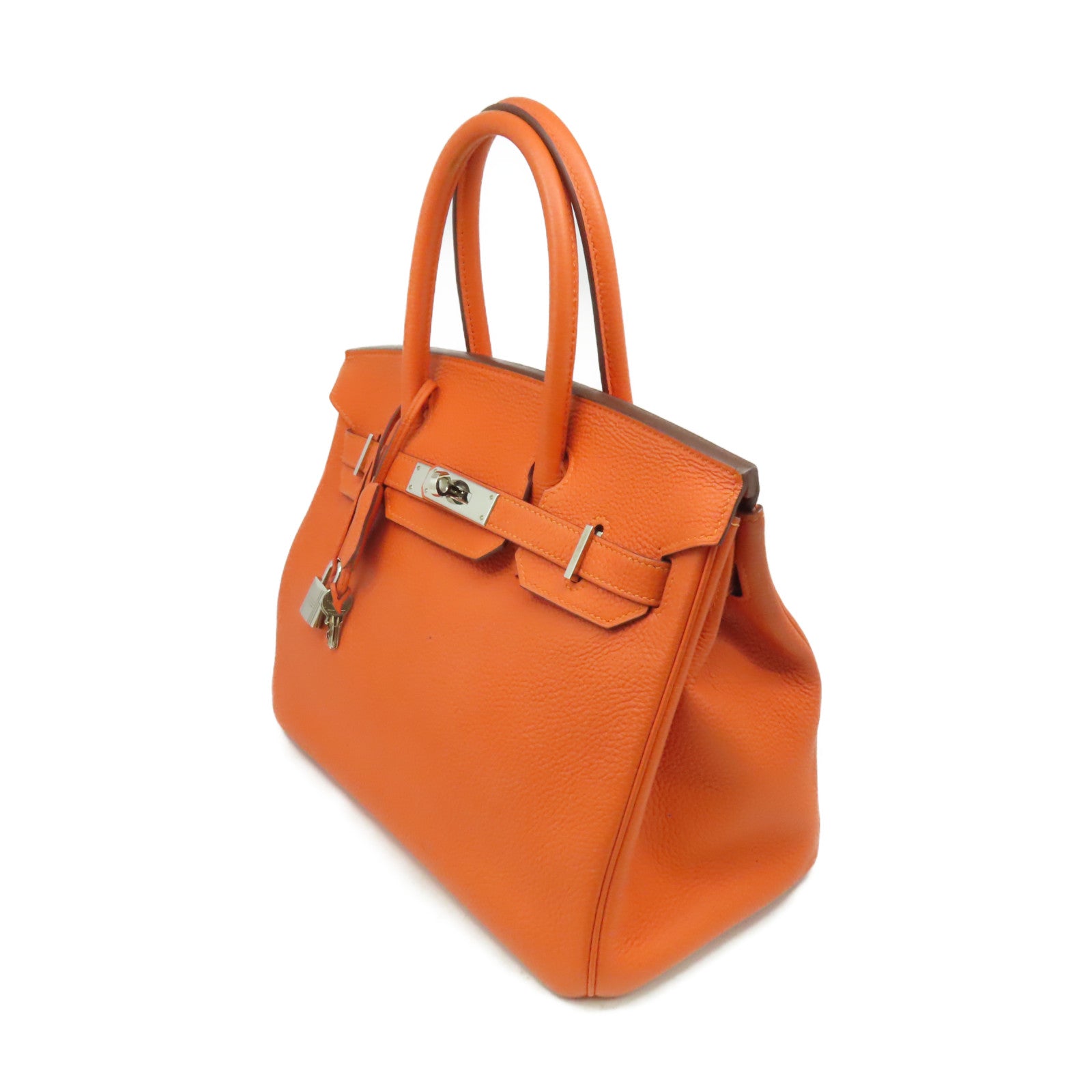 HERMES 【激減優惠】Togo Birkin 30 Hand Bag銀扣手挽袋Feu/火焰橘色