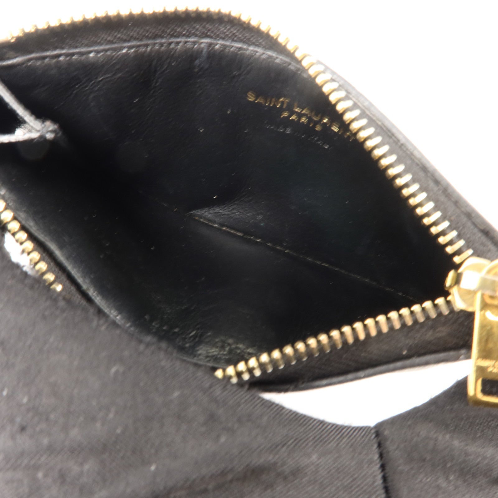 YVES SAINT LAURENT 牛皮皮革Card Case金扣卡片套
