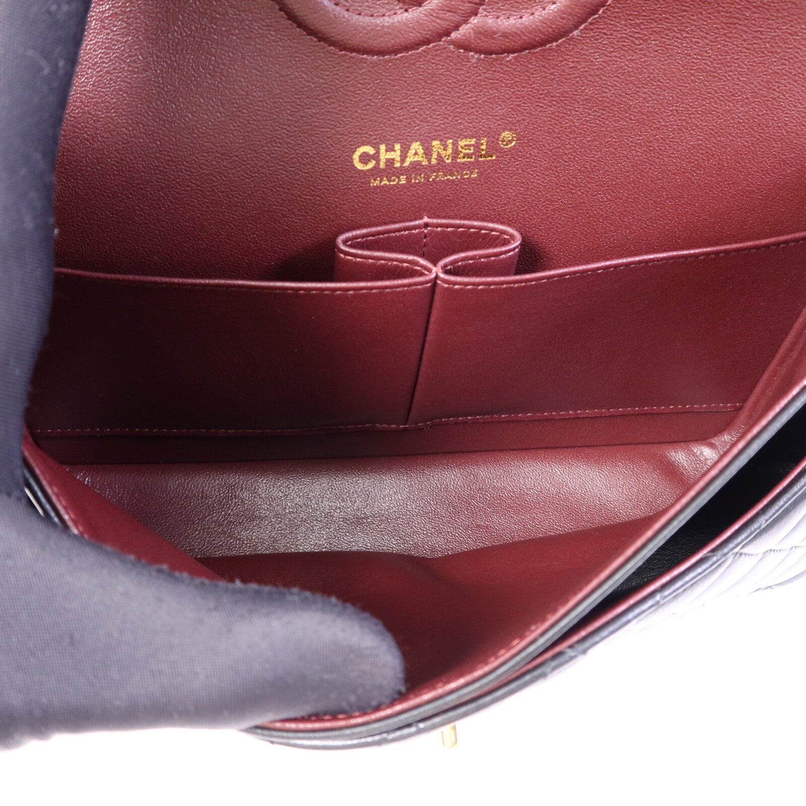 CHANEL 羊皮皮革Classic 25金扣鏈帶肩背袋