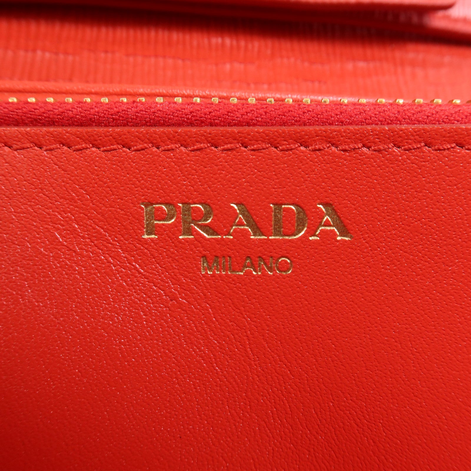 PRADA 牛皮皮革Chain Shoulder金扣鏈帶肩背袋