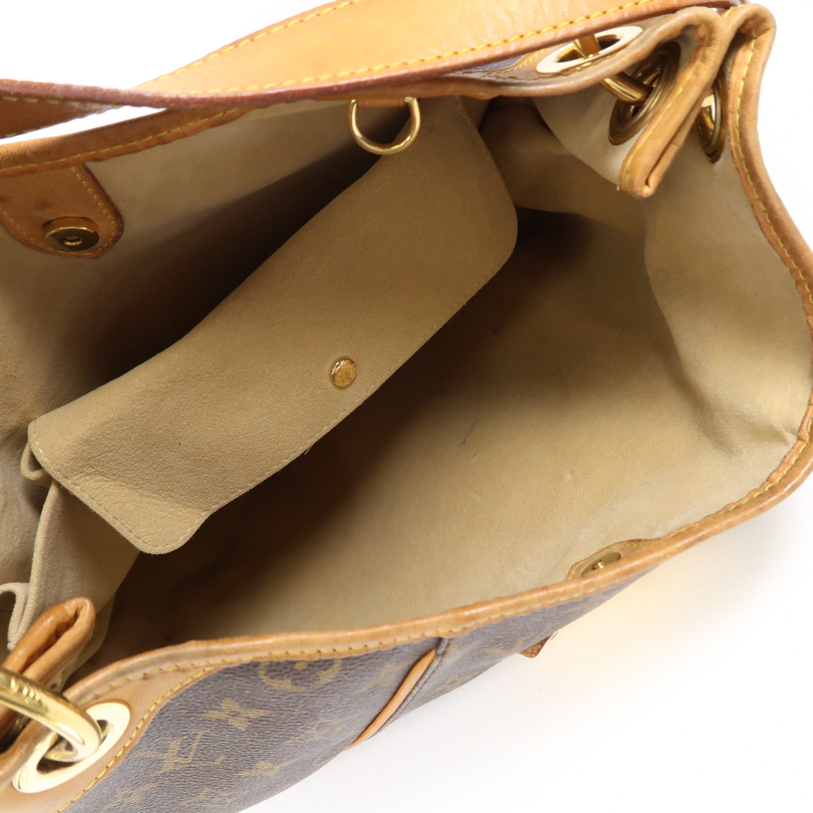 LOUIS VUITTON Monogram Galliera PM金扣肩背袋棕色