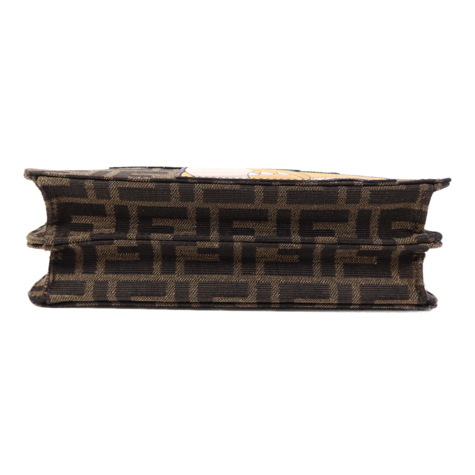 FENDI Jacquard/帆布Peekaboo I See UX-Cross銀扣手挽肩背兩用袋