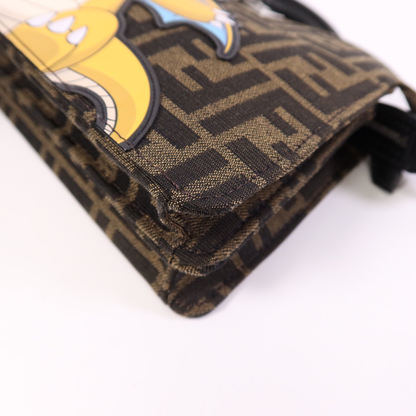 FENDI Jacquard/帆布Peekaboo I See UX-Cross銀扣手挽肩背兩用袋