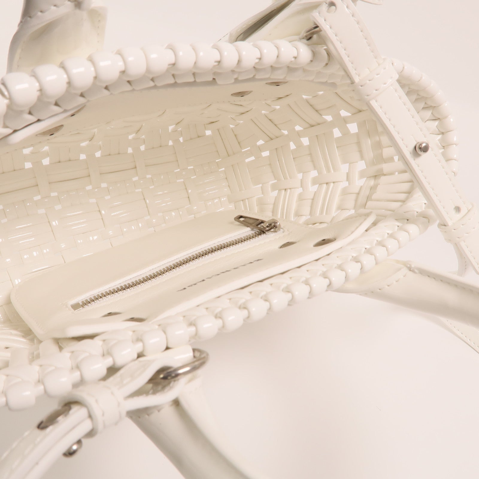 BALENCIAGA 漆皮皮革Tote Bag銀扣手挽肩背兩用袋