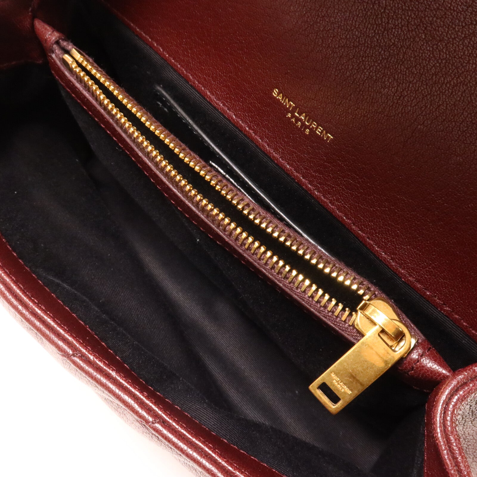 SAINT LAURENT 牛皮皮革College Large鏈帶手挽肩背兩用袋
