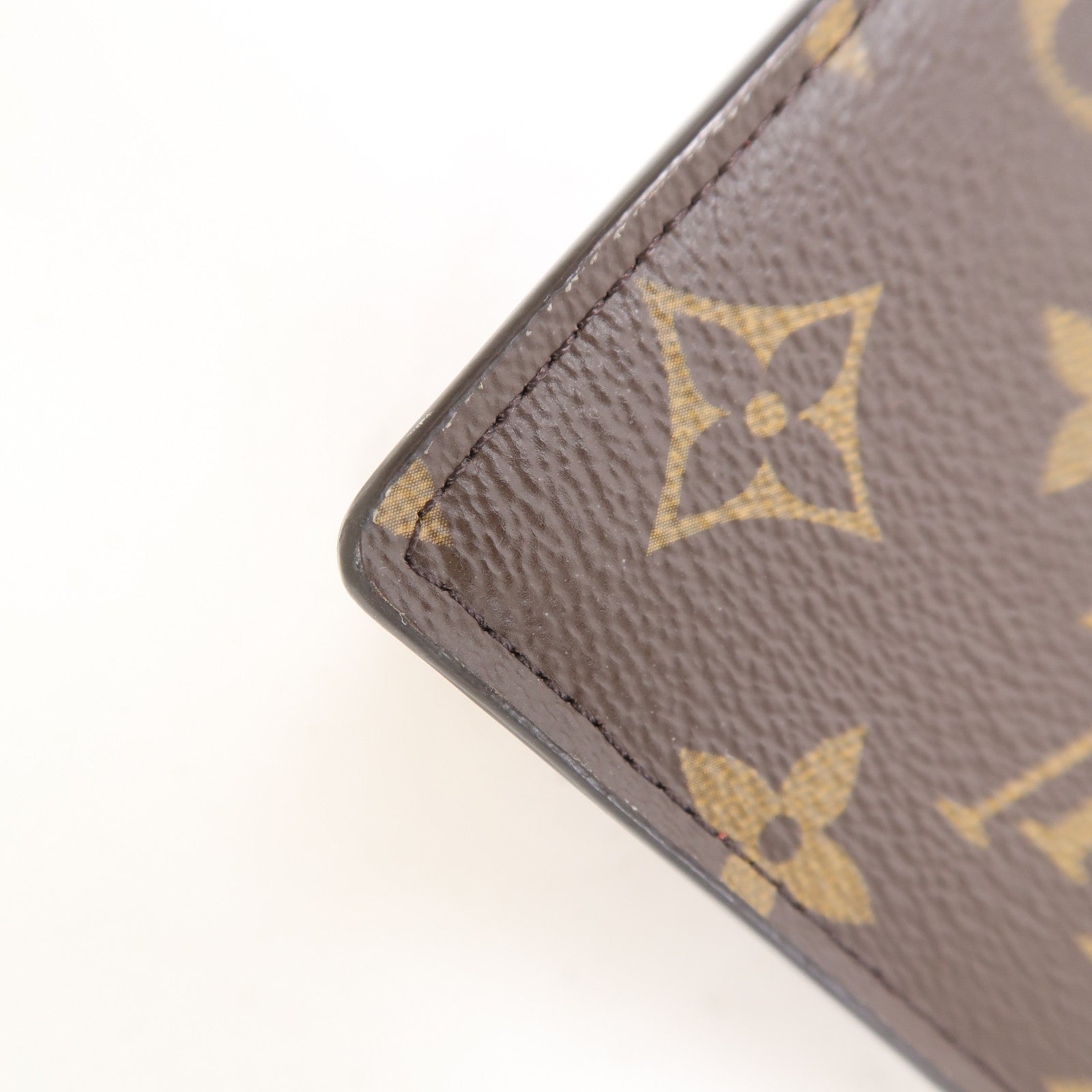 LOUIS VUITTON Monogram Portefeuille Flore金扣鏈帶肩背袋棕色/紅色
