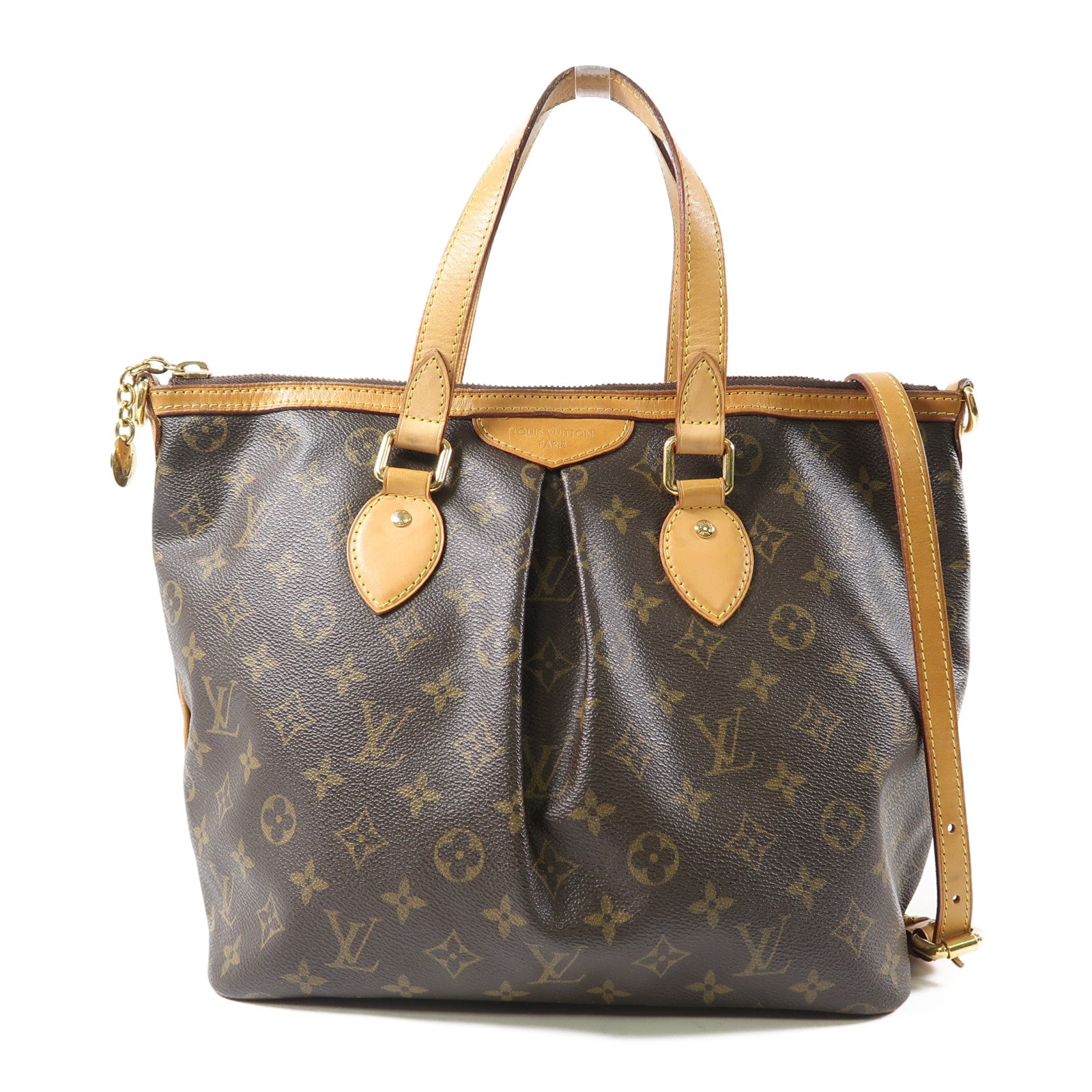 LOUIS VUITTON Monogram Palermo PM金扣手挽肩背兩用袋啡色