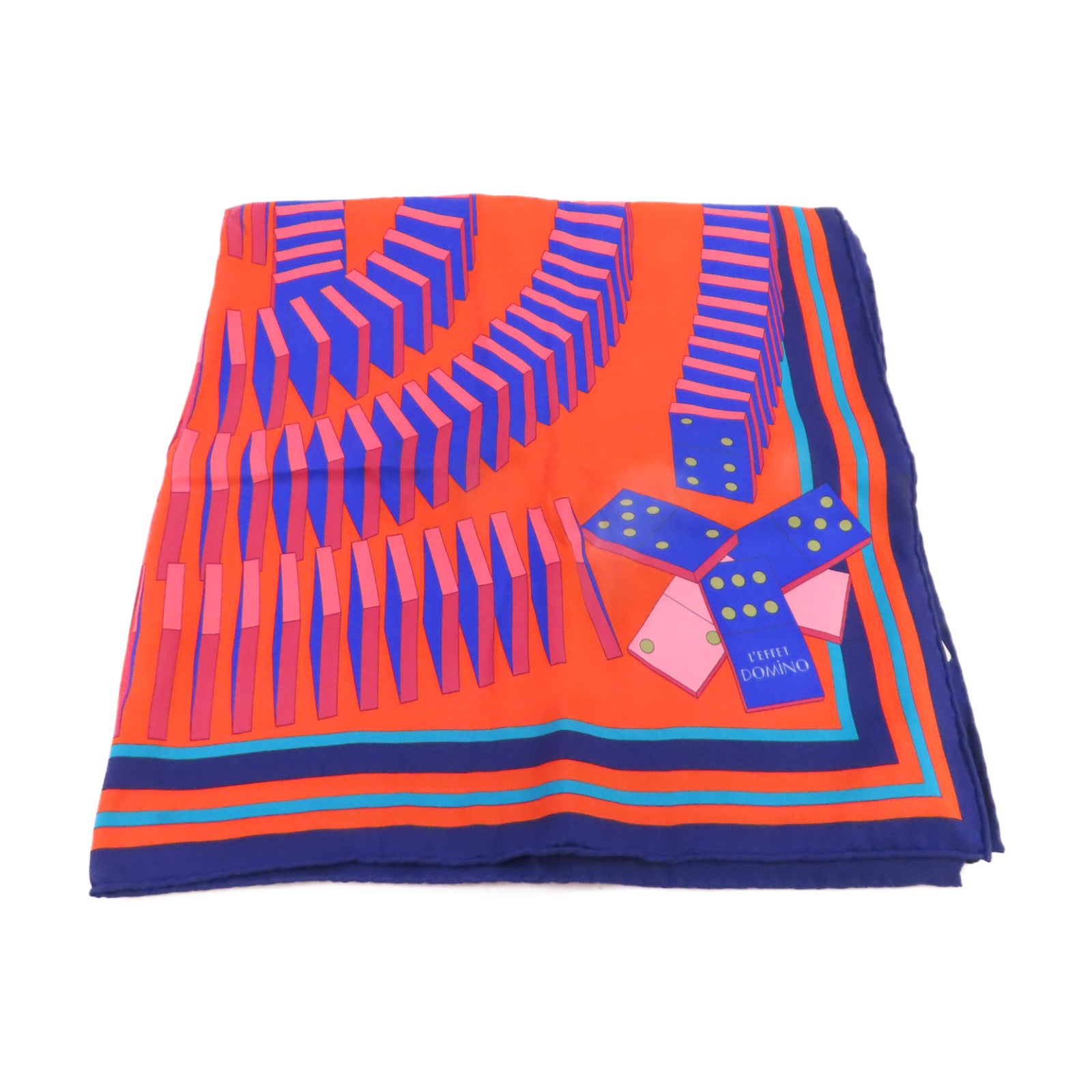 HERMES 絲質Scarf絲巾橙色/藍色/彩色
