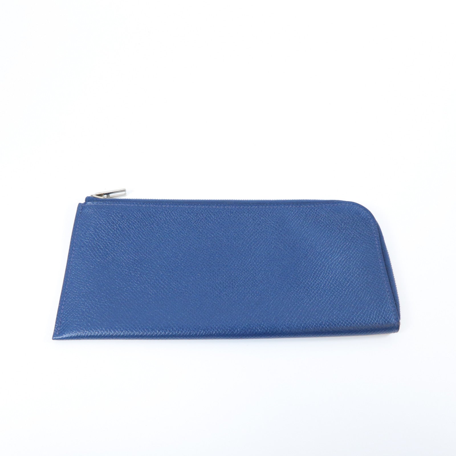 HERMES 【激減優惠】Epsom皮革Pouch Long Wallet銀扣長錢包啡色/藍色