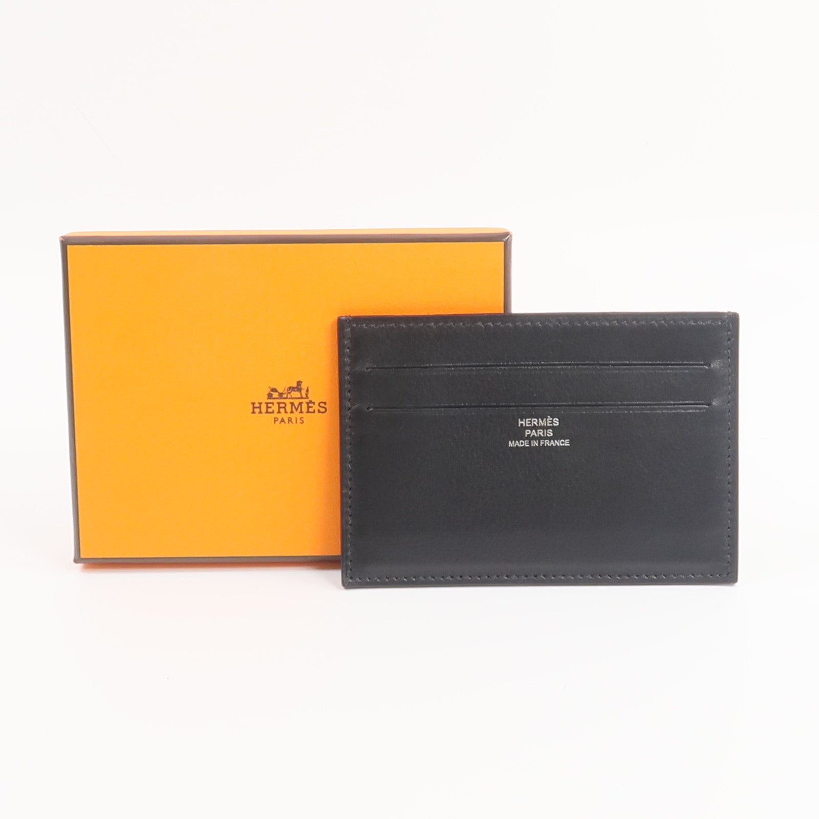 HERMES Evergrain皮革Citizen Twill Card Holder卡片套Noir