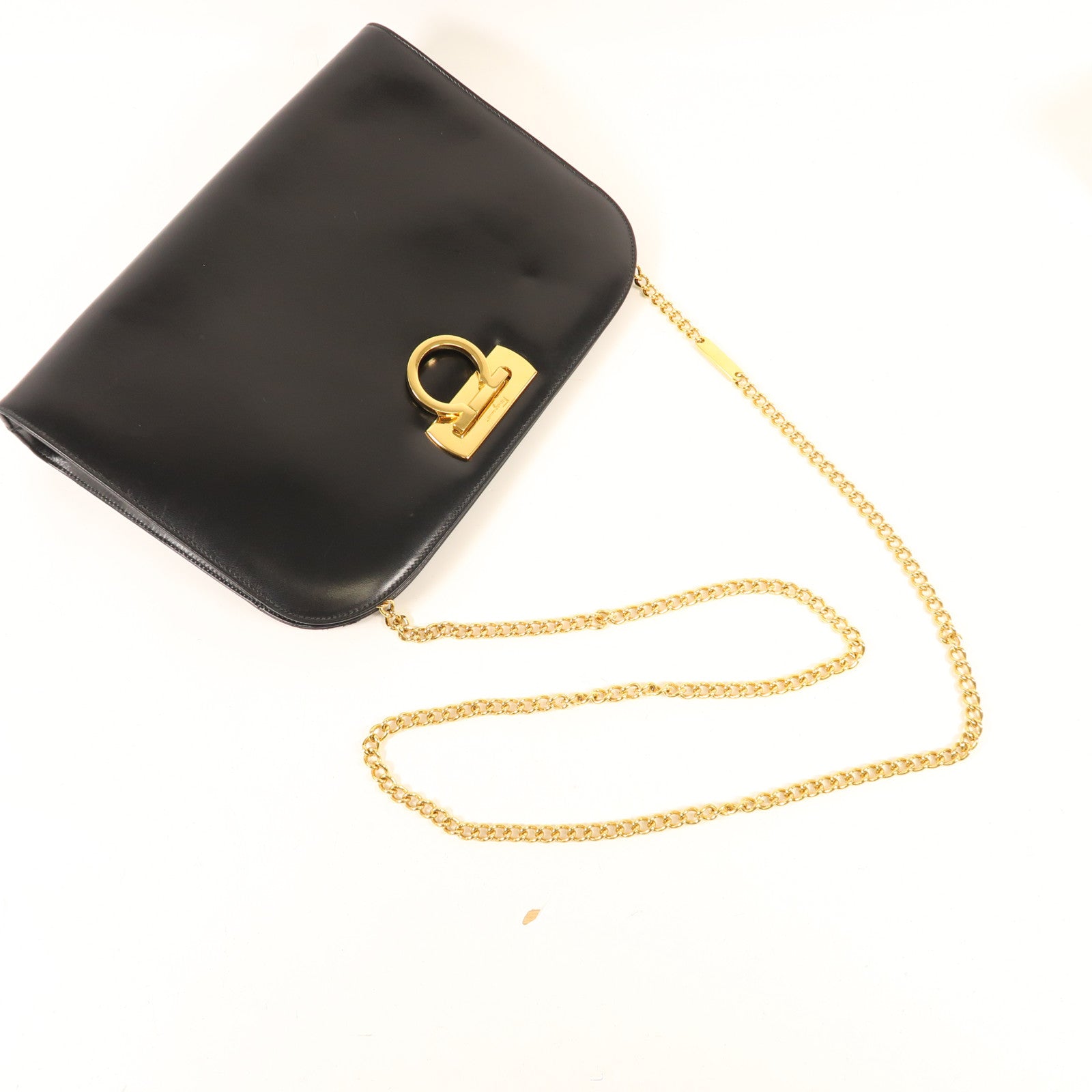 Salvatore Ferragamo 牛皮皮革Vintage Chain Bag金扣鏈帶肩背袋