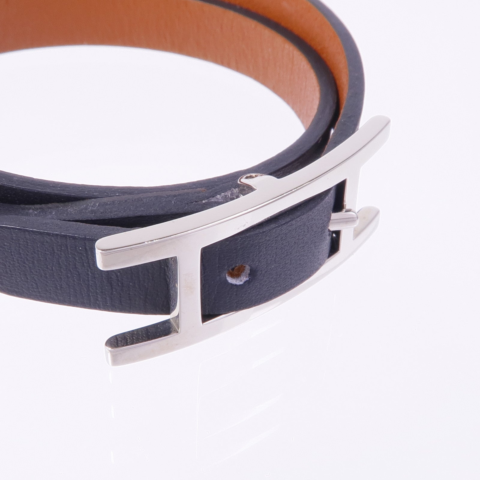 HERMES Swift皮革Behapi Double Tour銀扣手帶