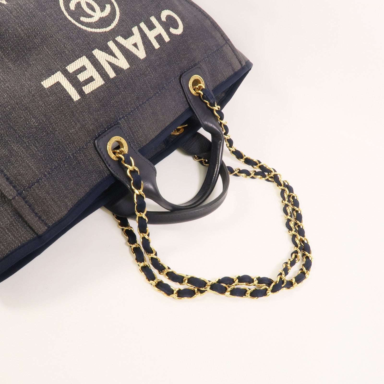 CHANEL Denim Deauville Tote Bag手挽肩背兩用袋