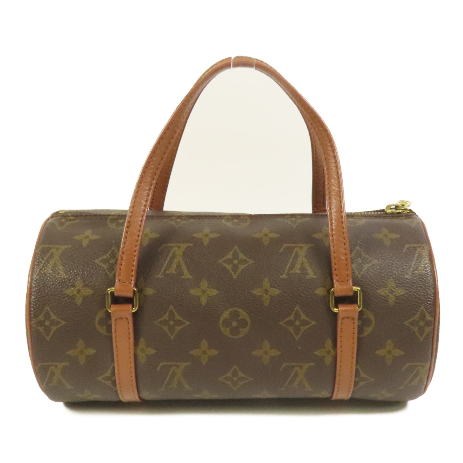LOUIS VUITTON Monogram Papillon金扣手挽袋棕色