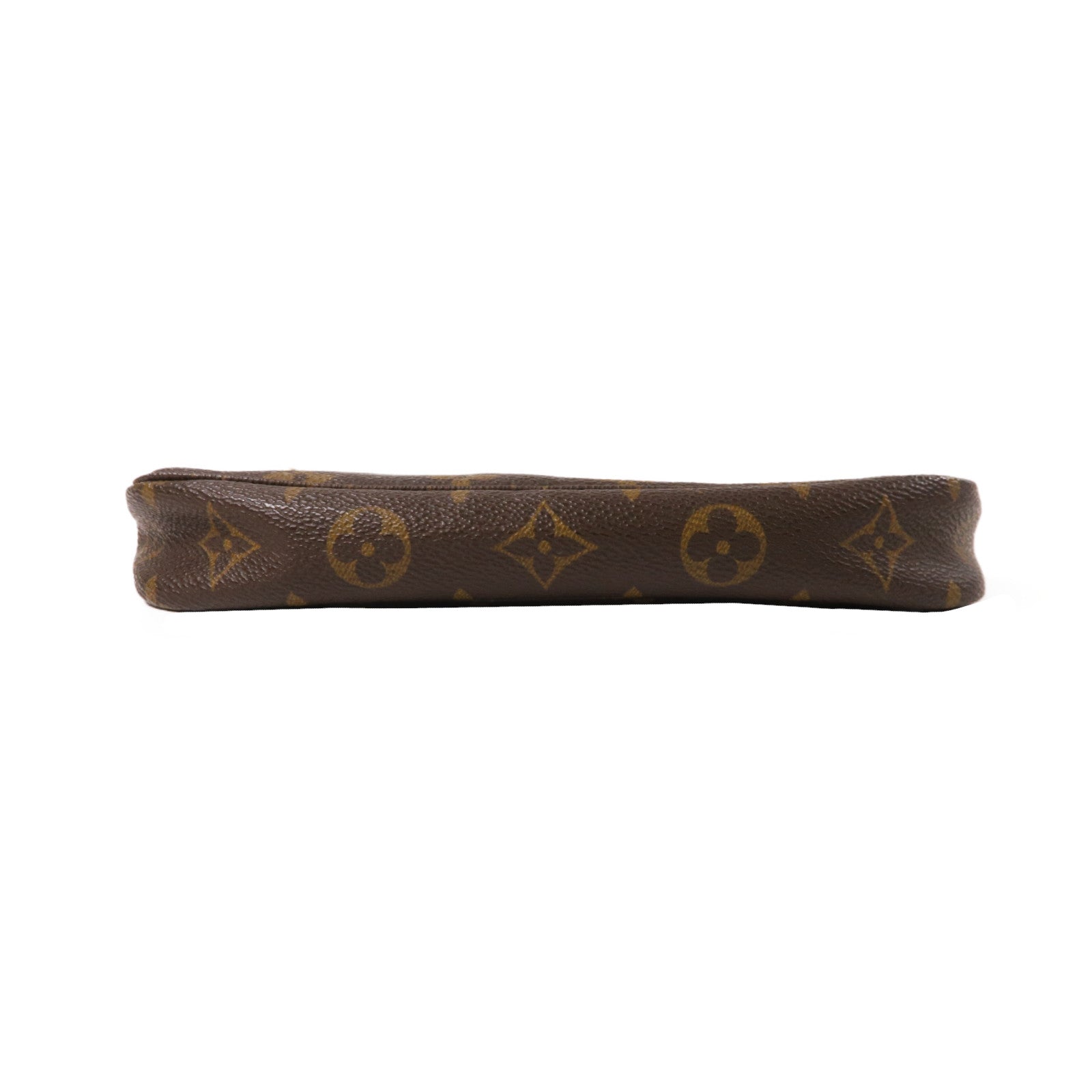 LOUIS VUITTON Monogram Pochette Accessories金扣手拿包啡色·