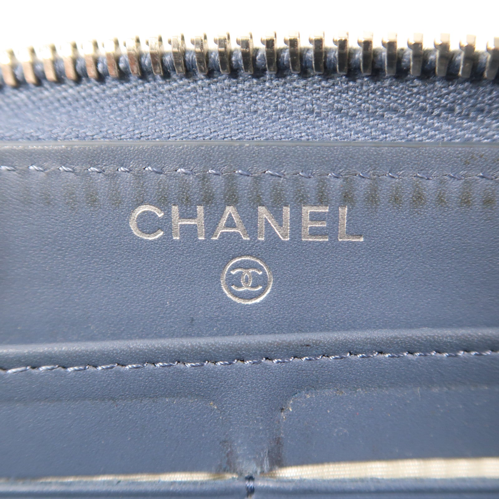 CHANEL 牛皮皮革Long Wallet銀扣長錢包