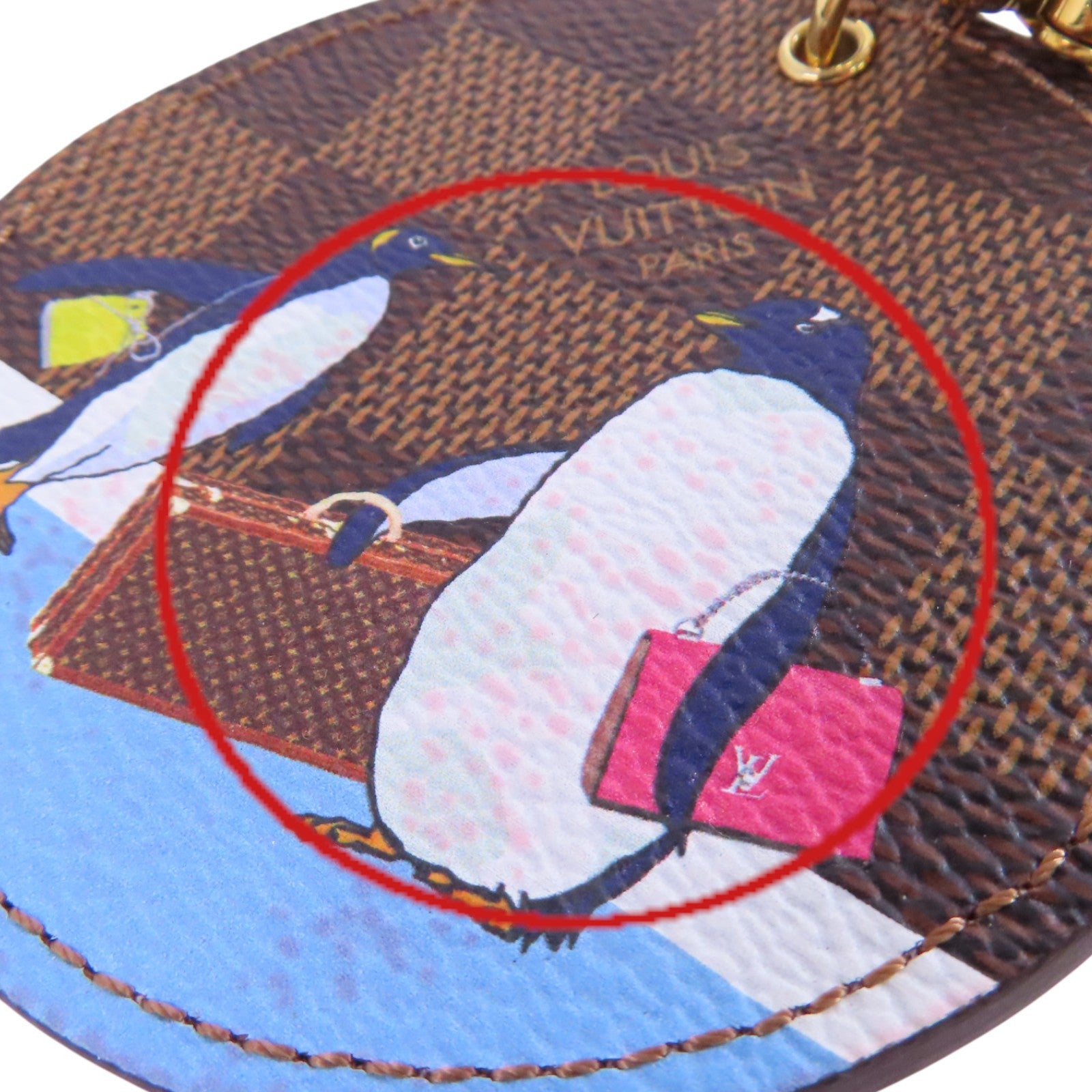 LOUIS VUITTON LV GHW Portefeuille Penguin Charm M62751 Damier Ebene