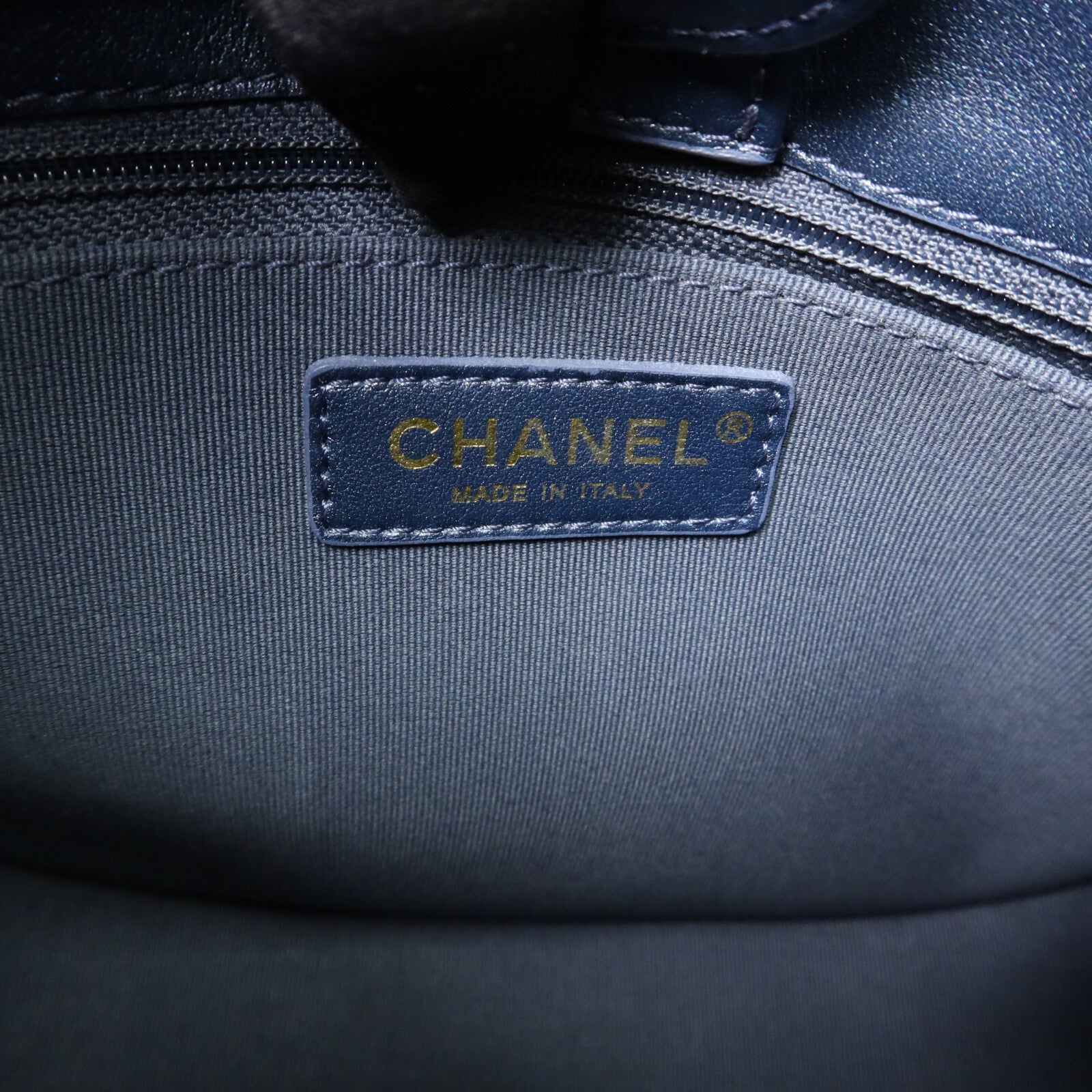 CHANEL 牛仔布24S Hobo鏈帶手挽肩背兩用袋