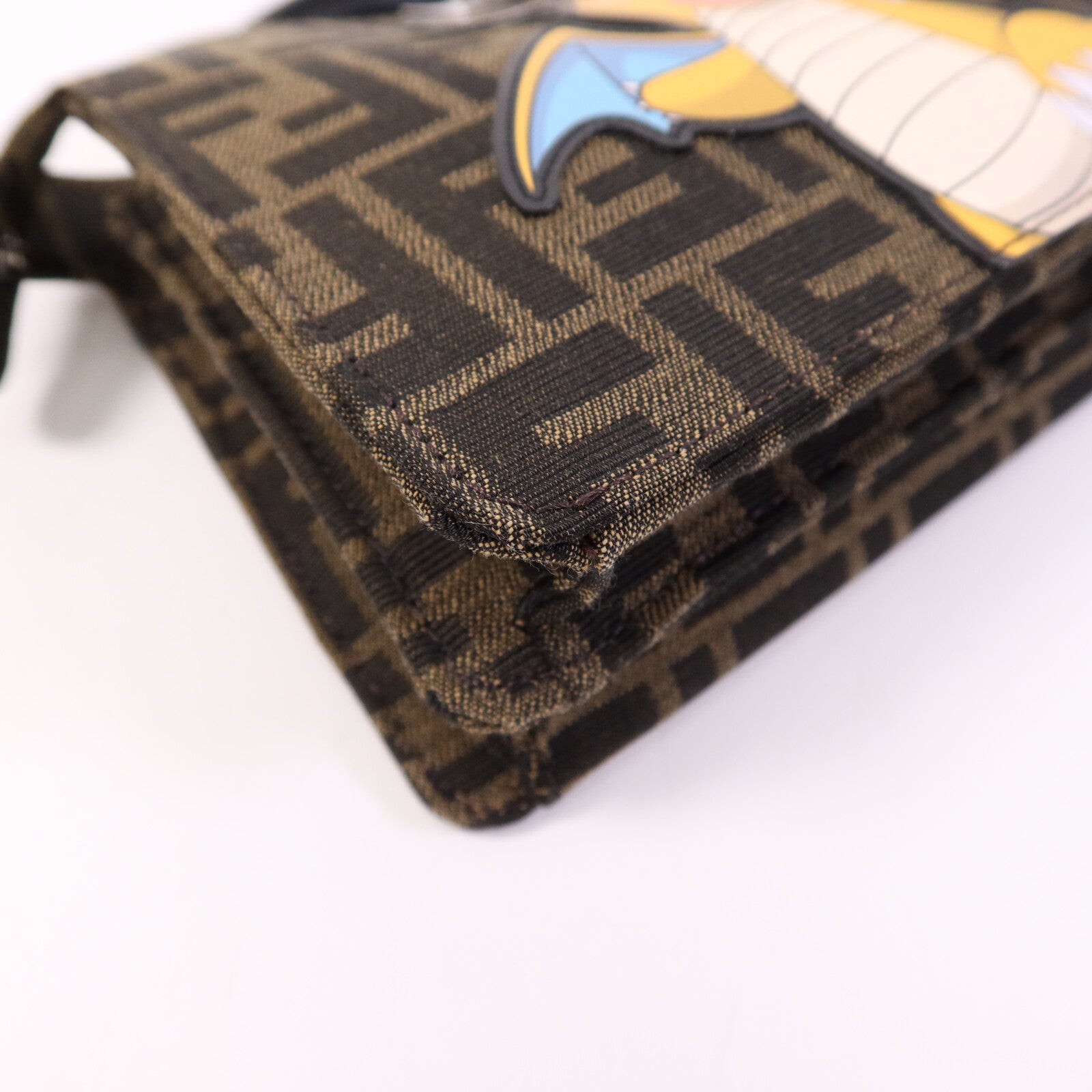 FENDI Jacquard/帆布Peekaboo I See UX-Cross銀扣手挽肩背兩用袋