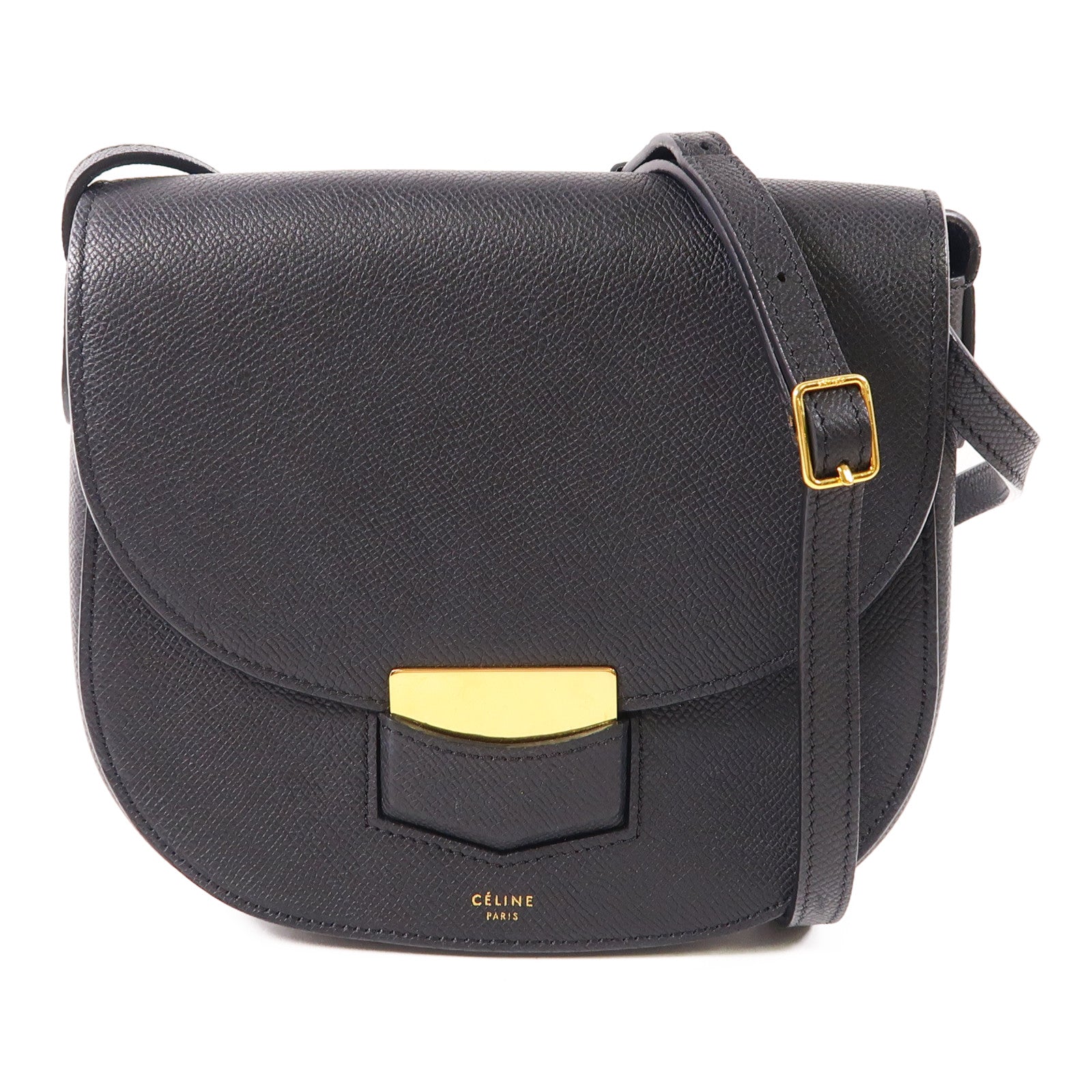 CELINE 牛皮皮革Trotter Shoulder Bag金扣肩背袋