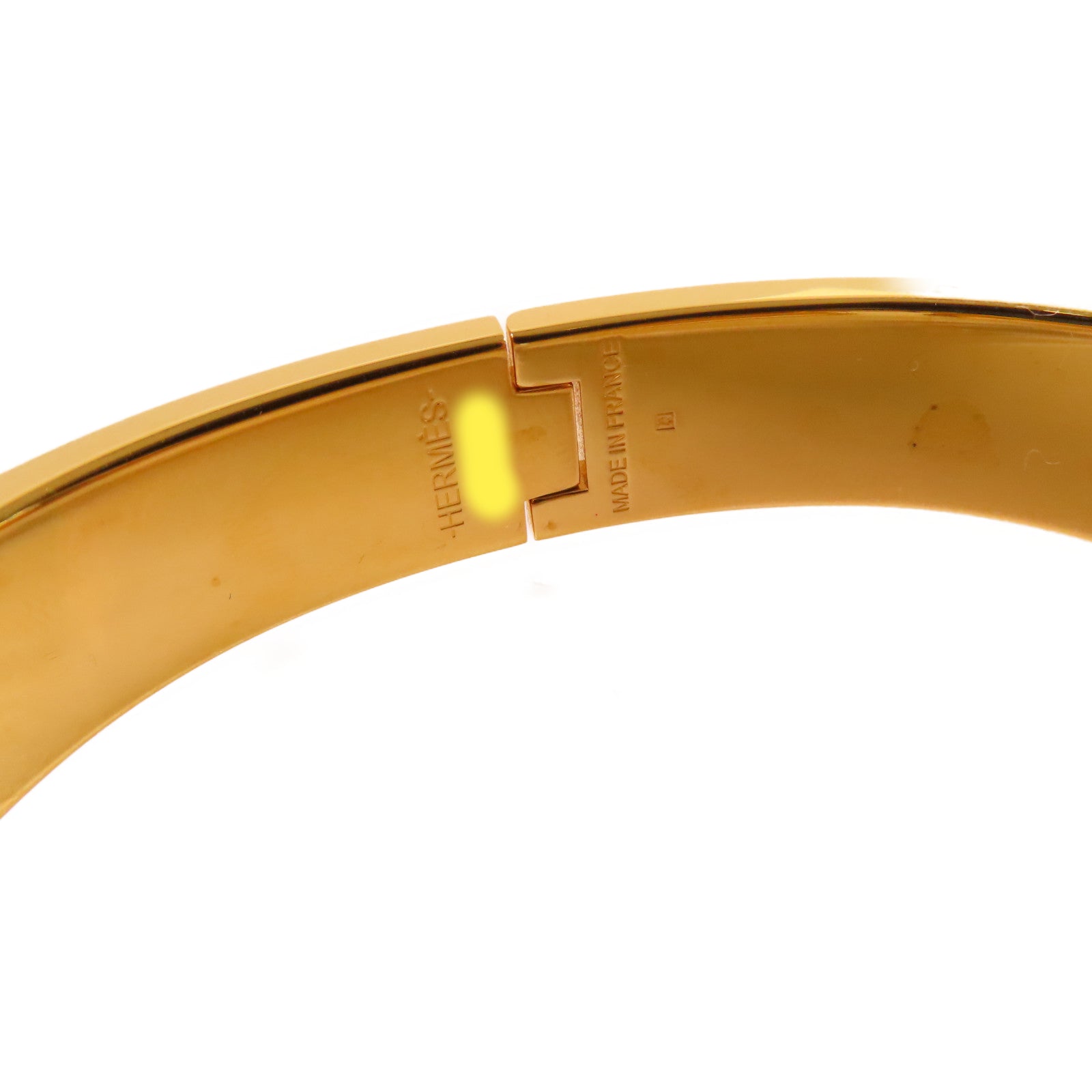 HERMES 金屬/琺瑯Clic H Bracelet金扣手鐲灰色