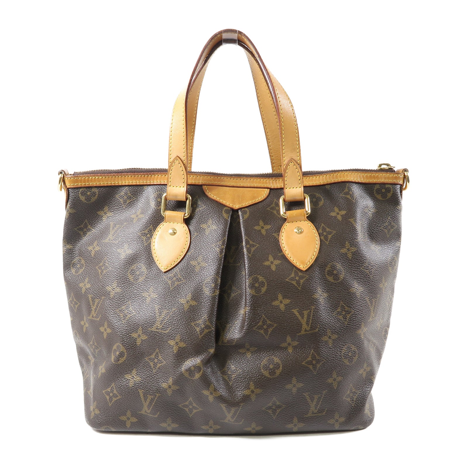 LOUIS VUITTON Monogram Palermo PM金扣手挽肩背兩用袋啡色