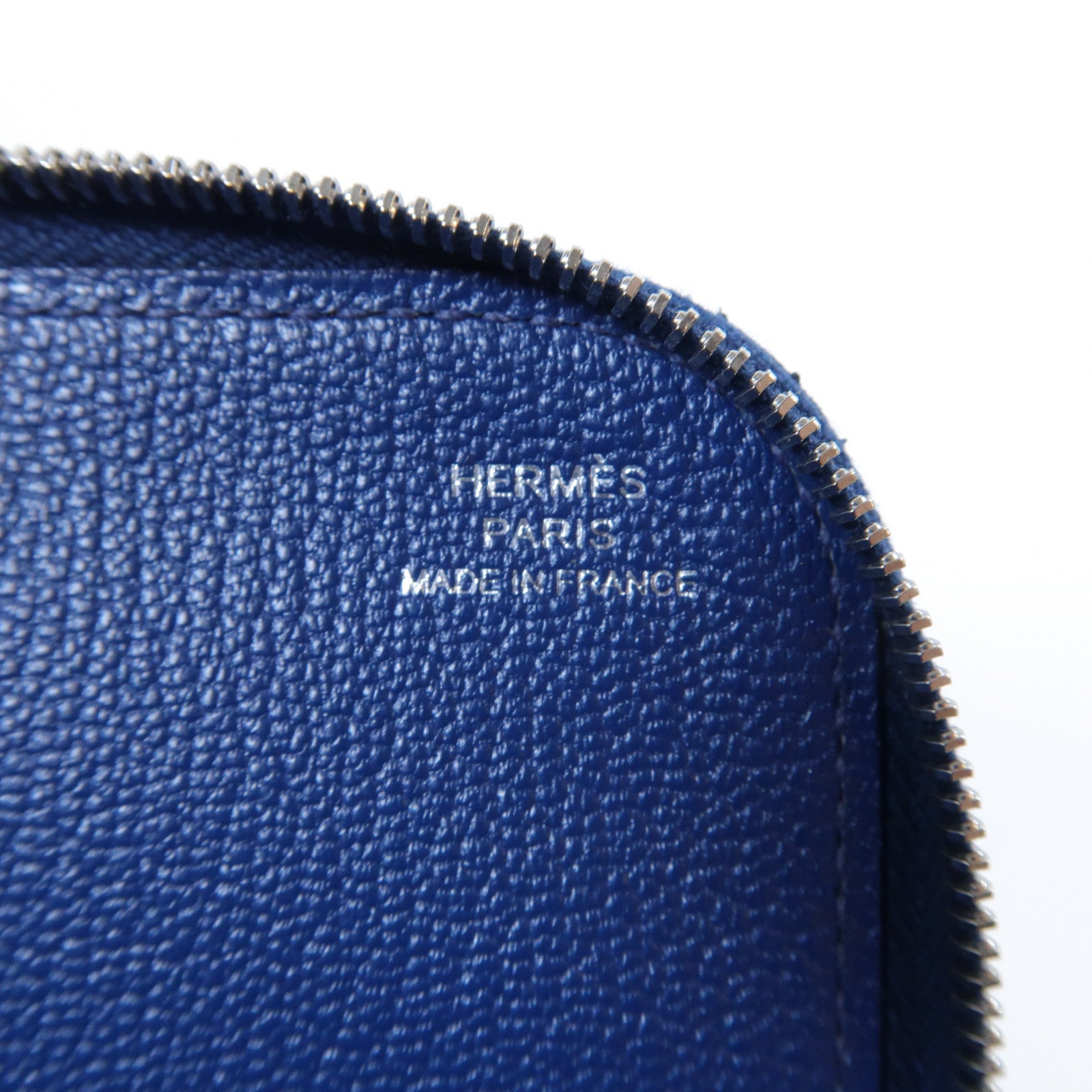 HERMES 【激減優惠】Epsom皮革Pouch Long Wallet銀扣長錢包啡色/藍色