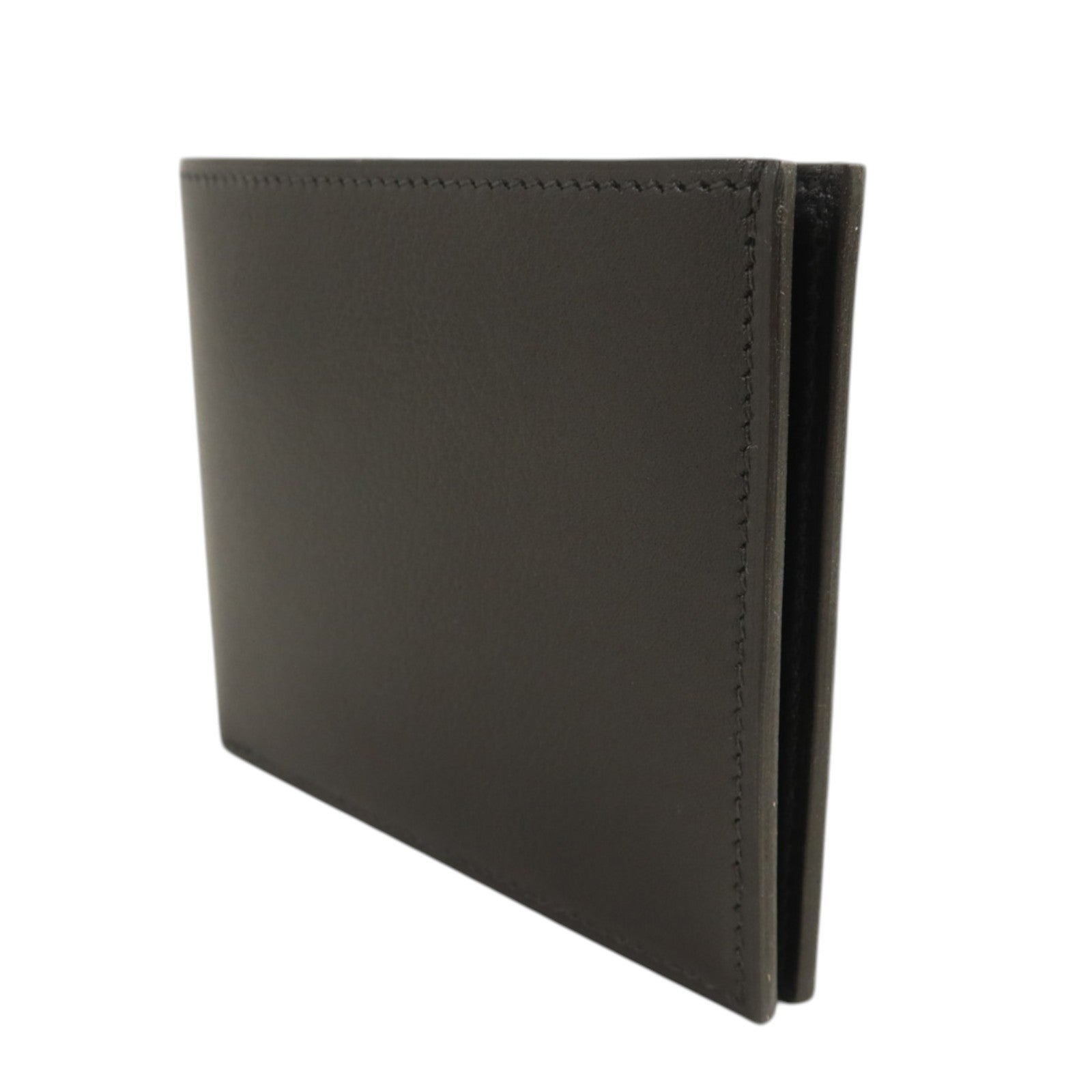 HERMES Evergain皮革Citizen Twill Compact Wallet錢包Noir