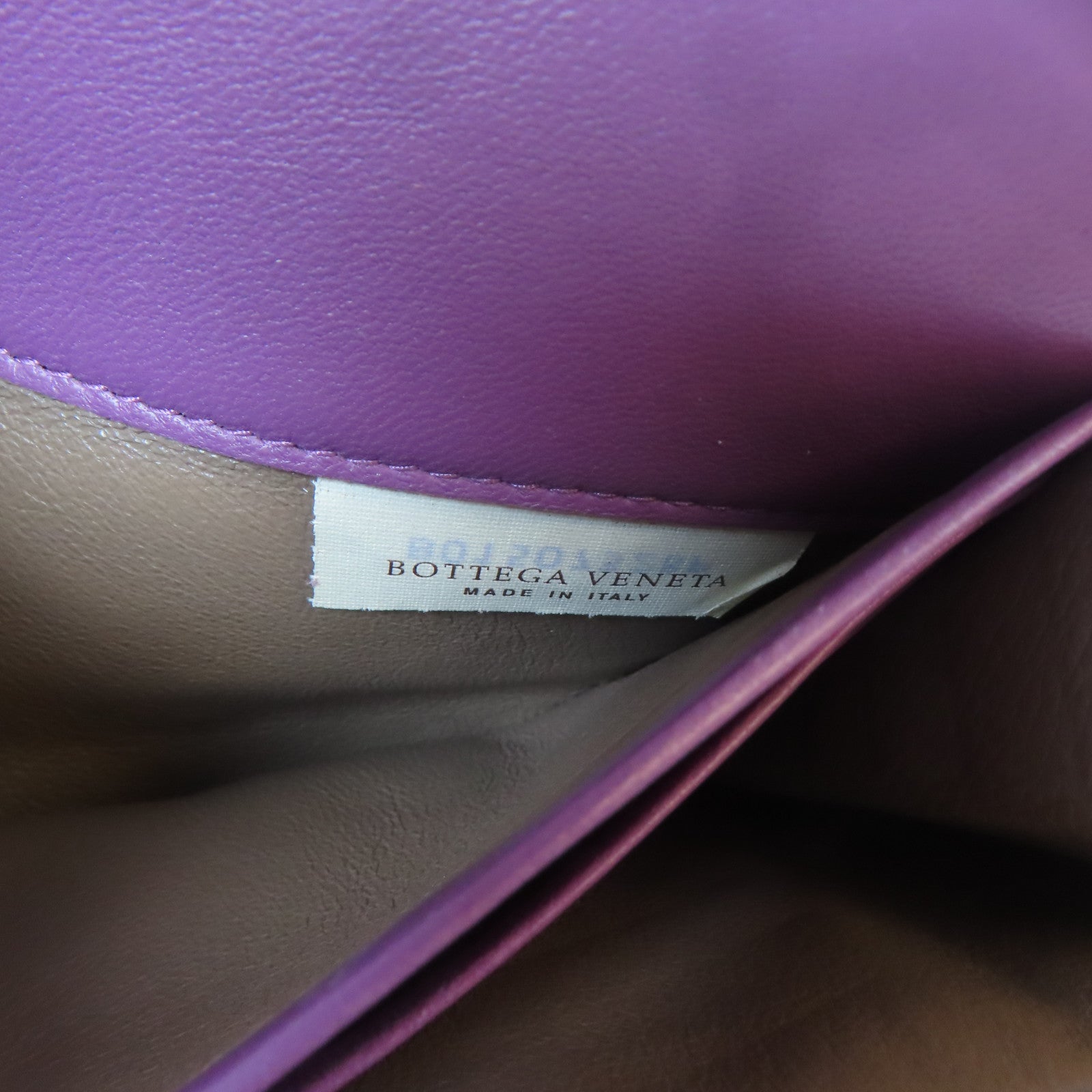 BOTTEGA VENETA 【激減優惠】織紋皮革Long Wallet黑扣長錢包紫色