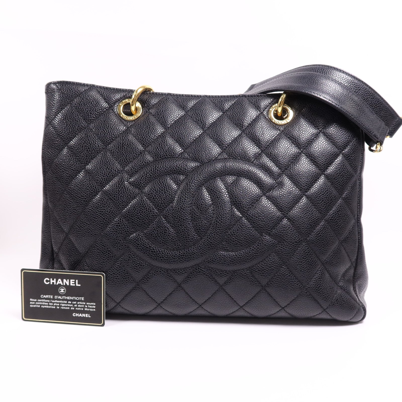 CHANEL 牛皮皮革GST Grand Shopping Tote Bag鏈帶手挽袋