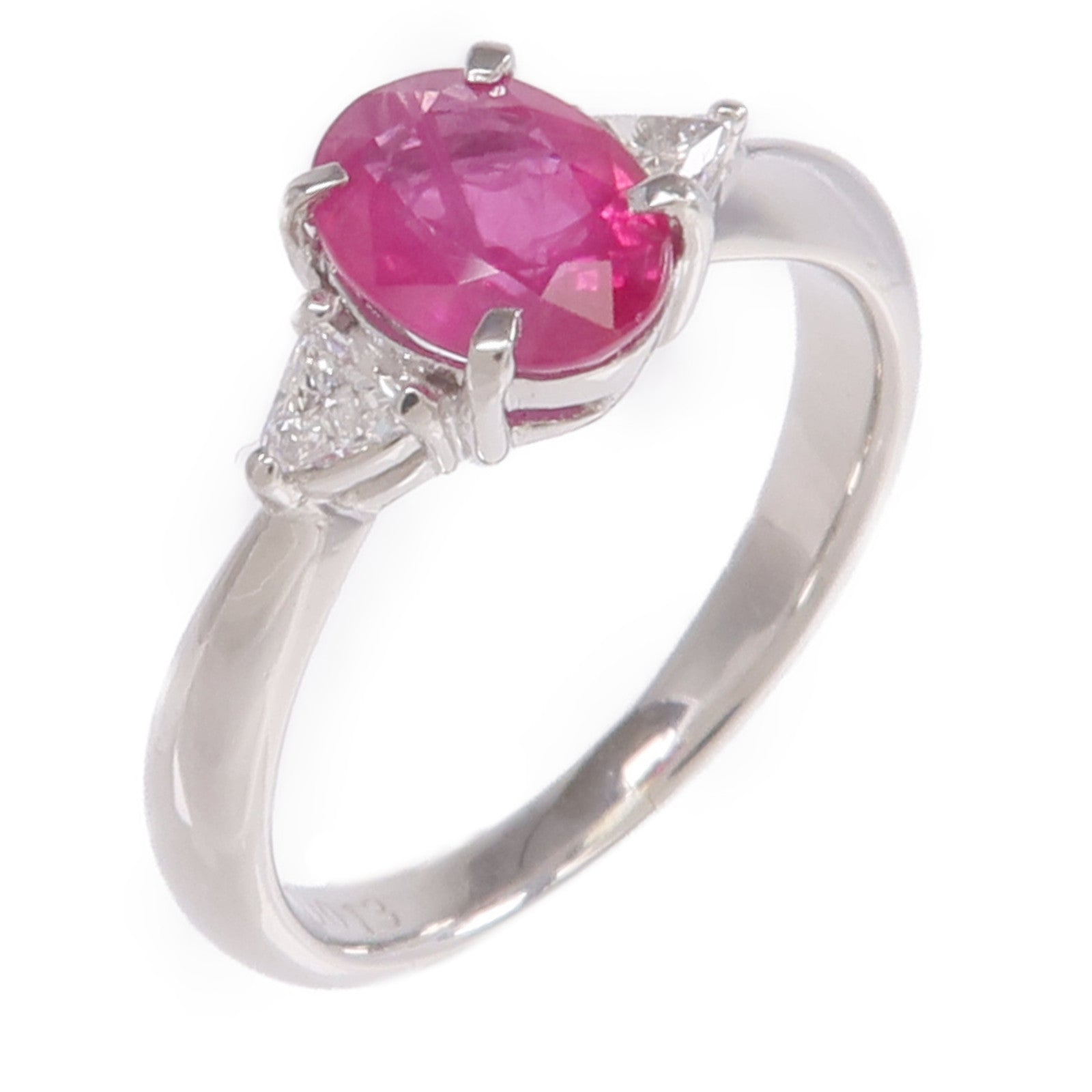 JEWELRY PT900鉑金Ruby Diamond Ring紅寶石/鑽石戒指