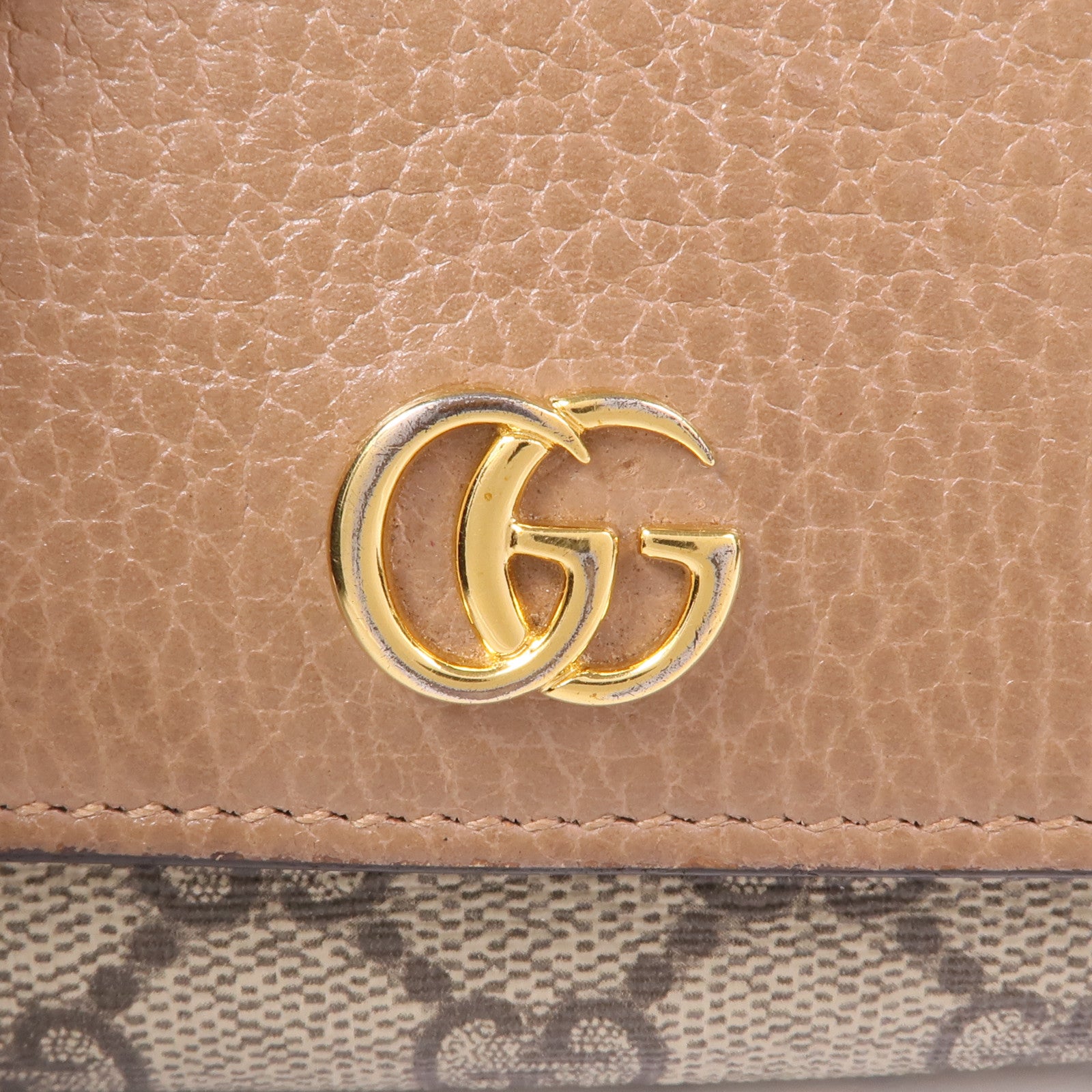 GUCCI 皮革/塗層帆布Wallet金扣錢包