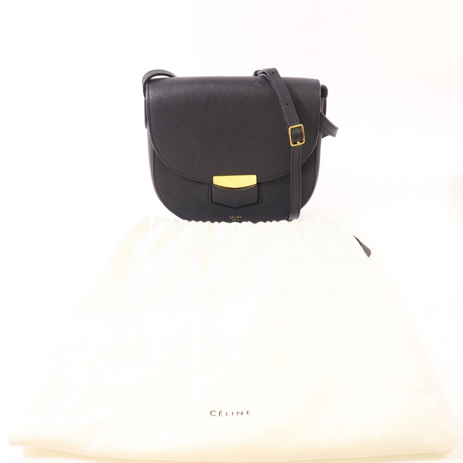 CELINE 牛皮皮革Trotter Shoulder Bag金扣肩背袋
