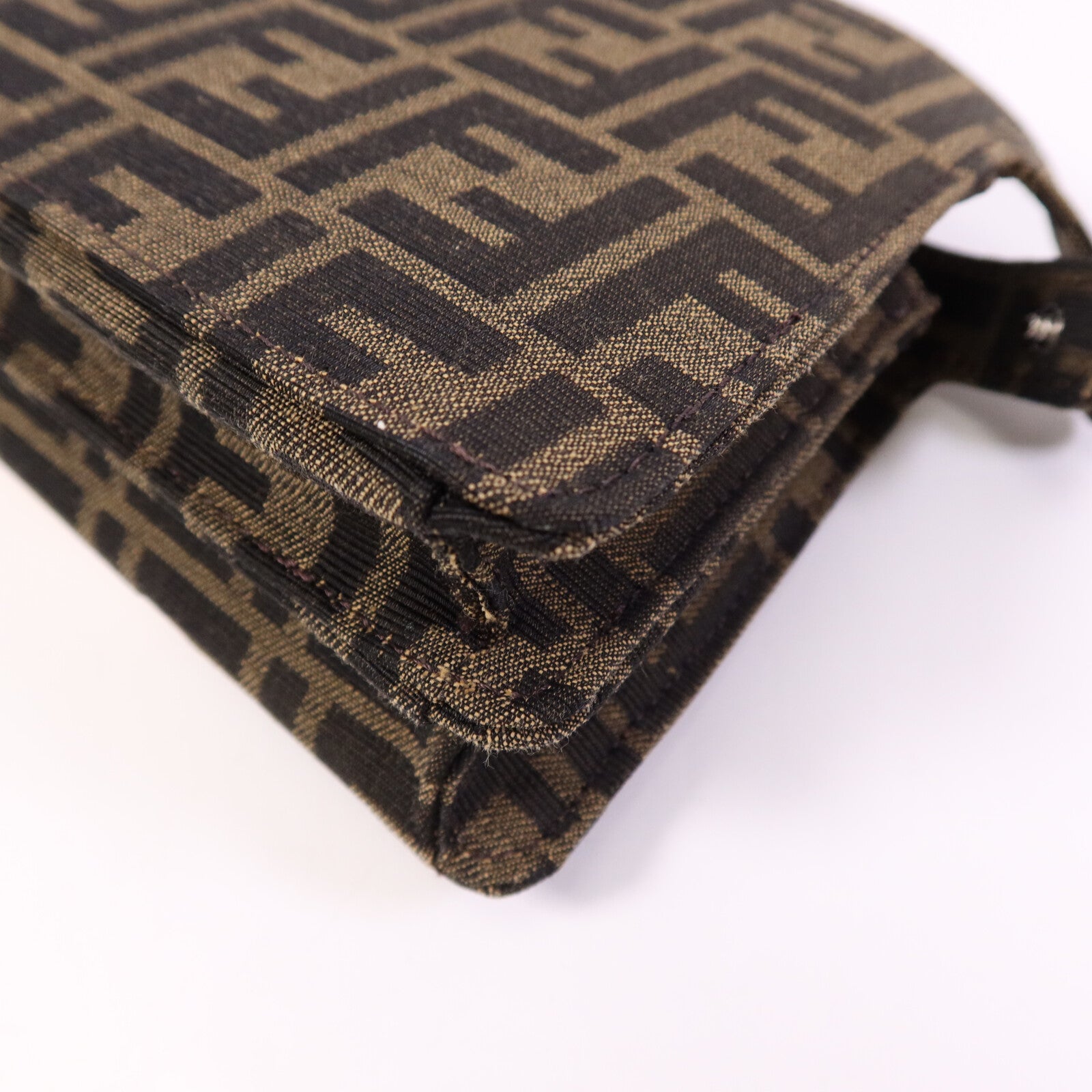 FENDI Jacquard/帆布Peekaboo I See UX-Cross銀扣手挽肩背兩用袋
