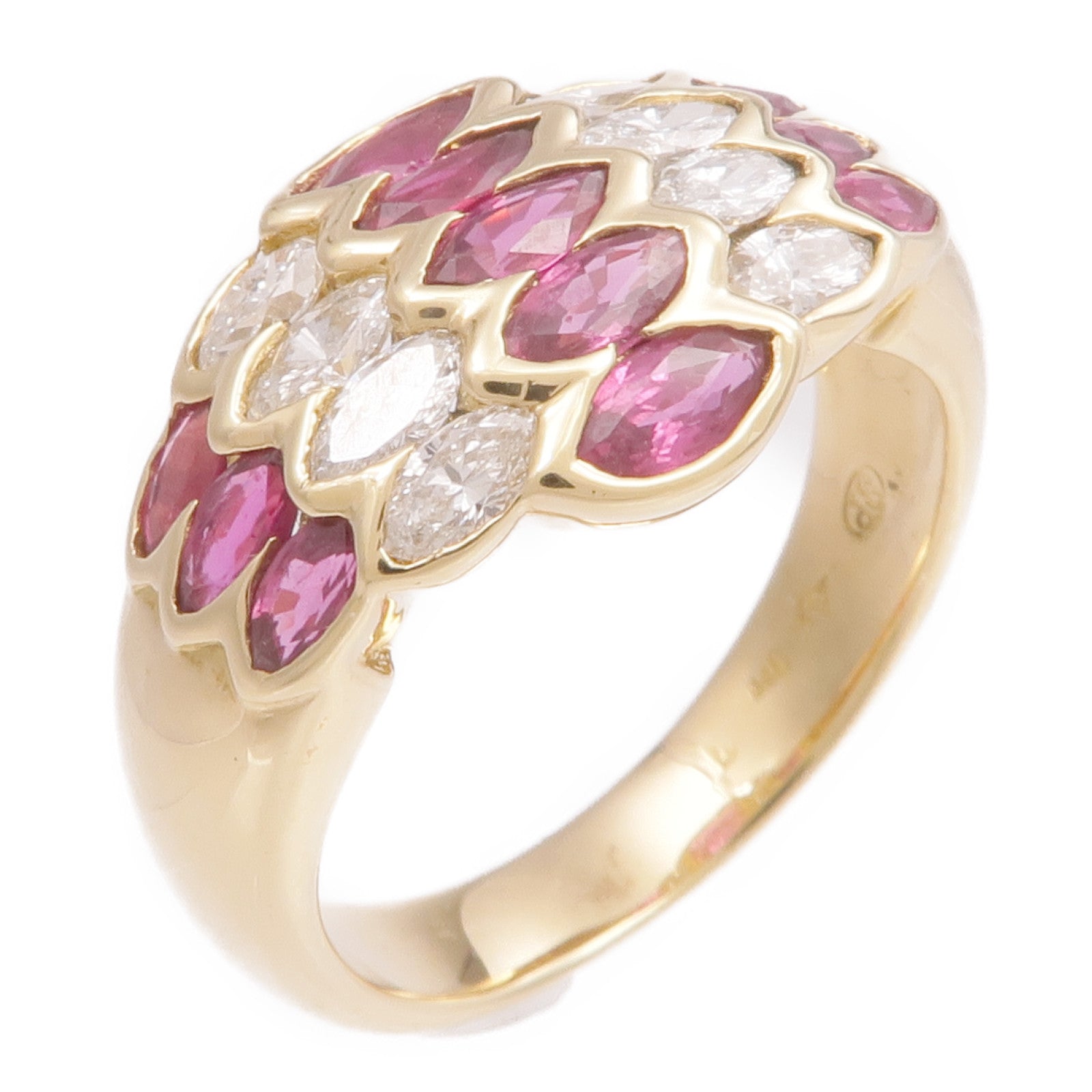 JEWELRY 【激減優惠】18K黃金Ruby Diamond Ring紅寶石/鑽石戒指US#7.5