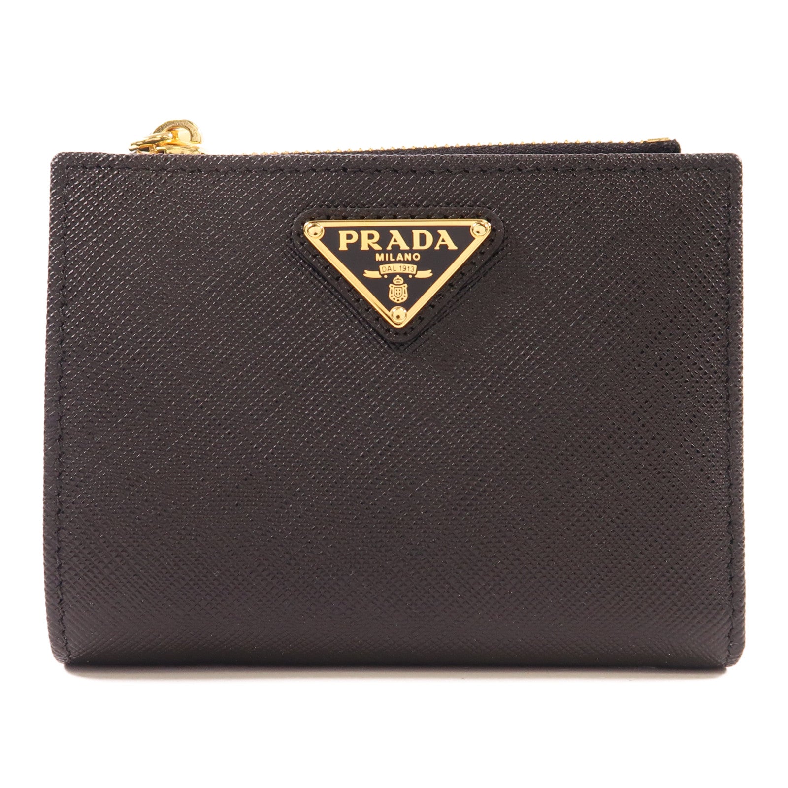 PRADA Saffiano皮革Wallet金扣錢包