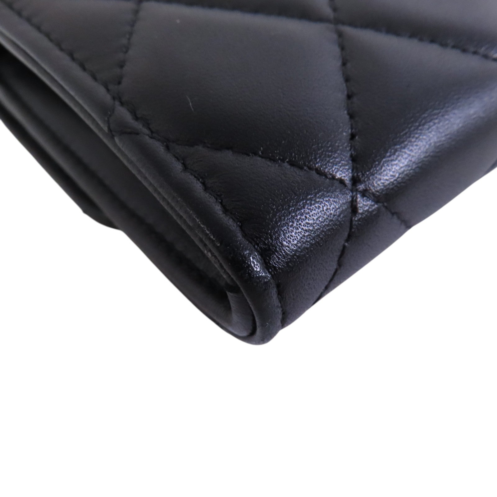 CHANEL 羊皮皮革Long Wallet金扣長錢包